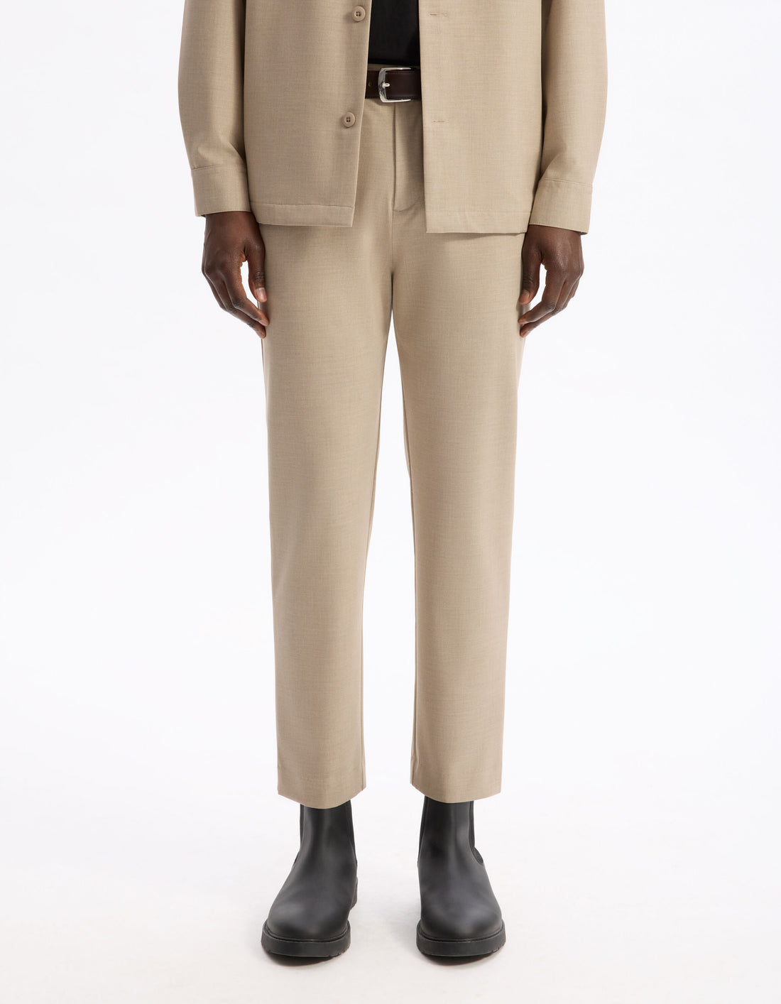 Celio_Beige 24H Stretch Pants_COSMART_BEIGE FONCE_02