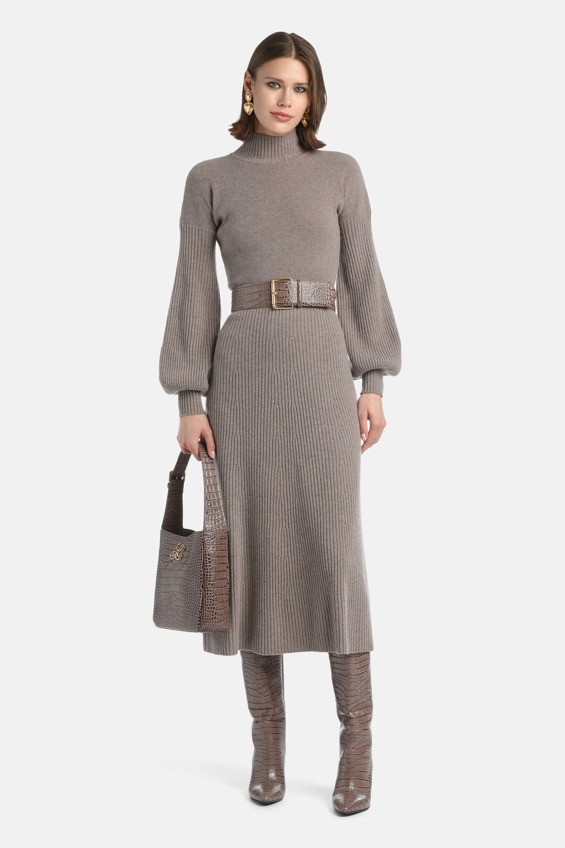 Luisa Spagnoli_Tortora_Curiosita - Cashmere-Blend Maxi Dress_CURIOSITA_1181_02