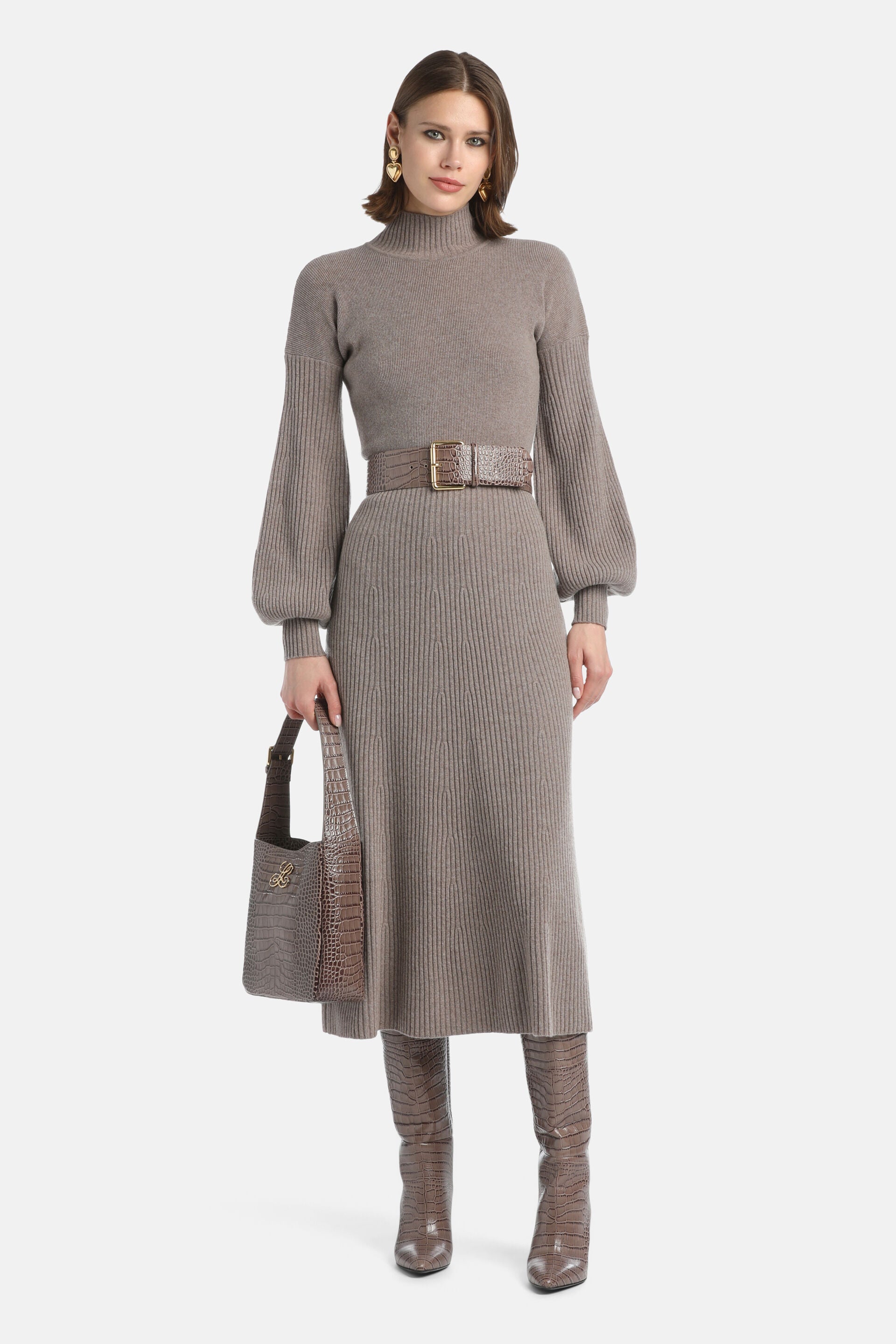 Luisa Spagnoli_Tortora_Curiosita - Cashmere-Blend Maxi Dress_CURIOSITA_1181_02