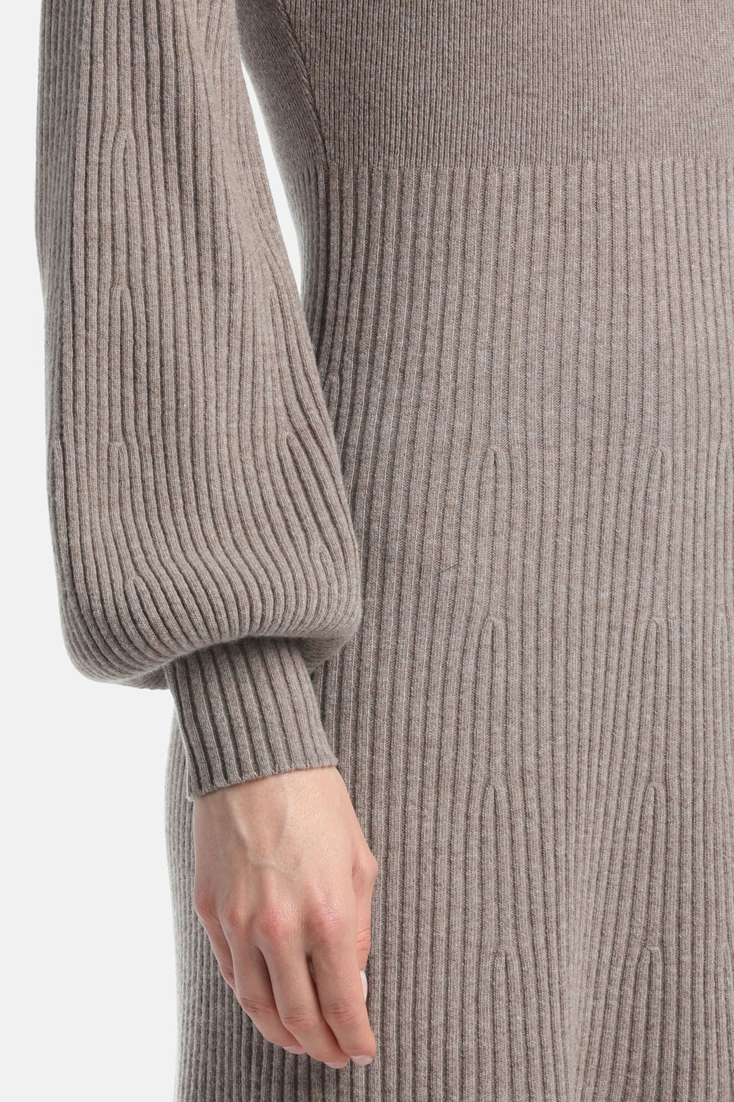 Luisa Spagnoli_Tortora_Curiosita - Cashmere-Blend Maxi Dress_CURIOSITA_1181_05