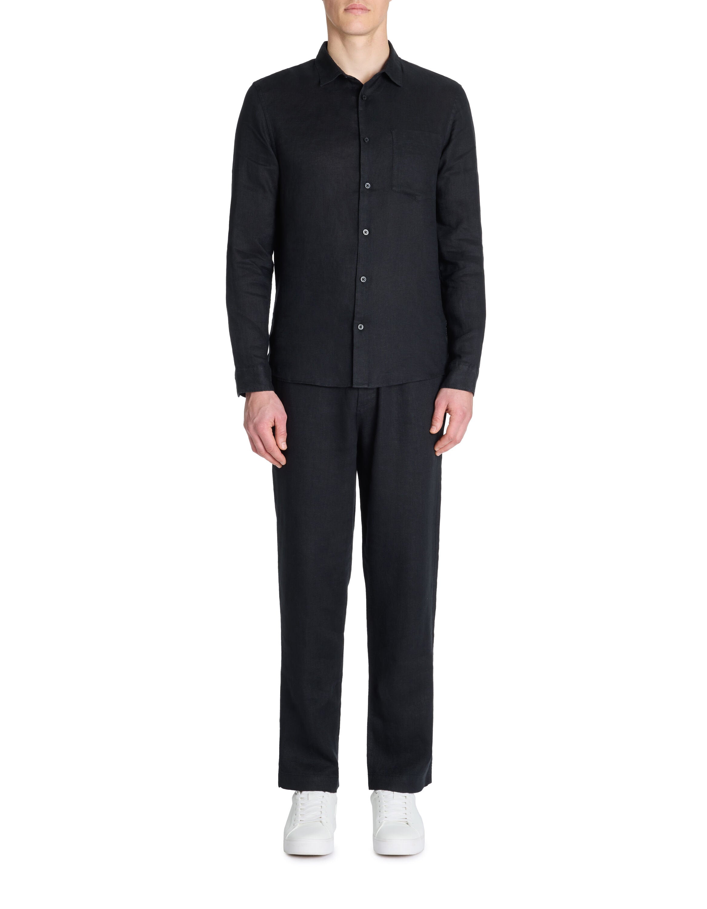 Celio_Black Regular Shirt 100% Linen_DAFLIX_BLACK_02