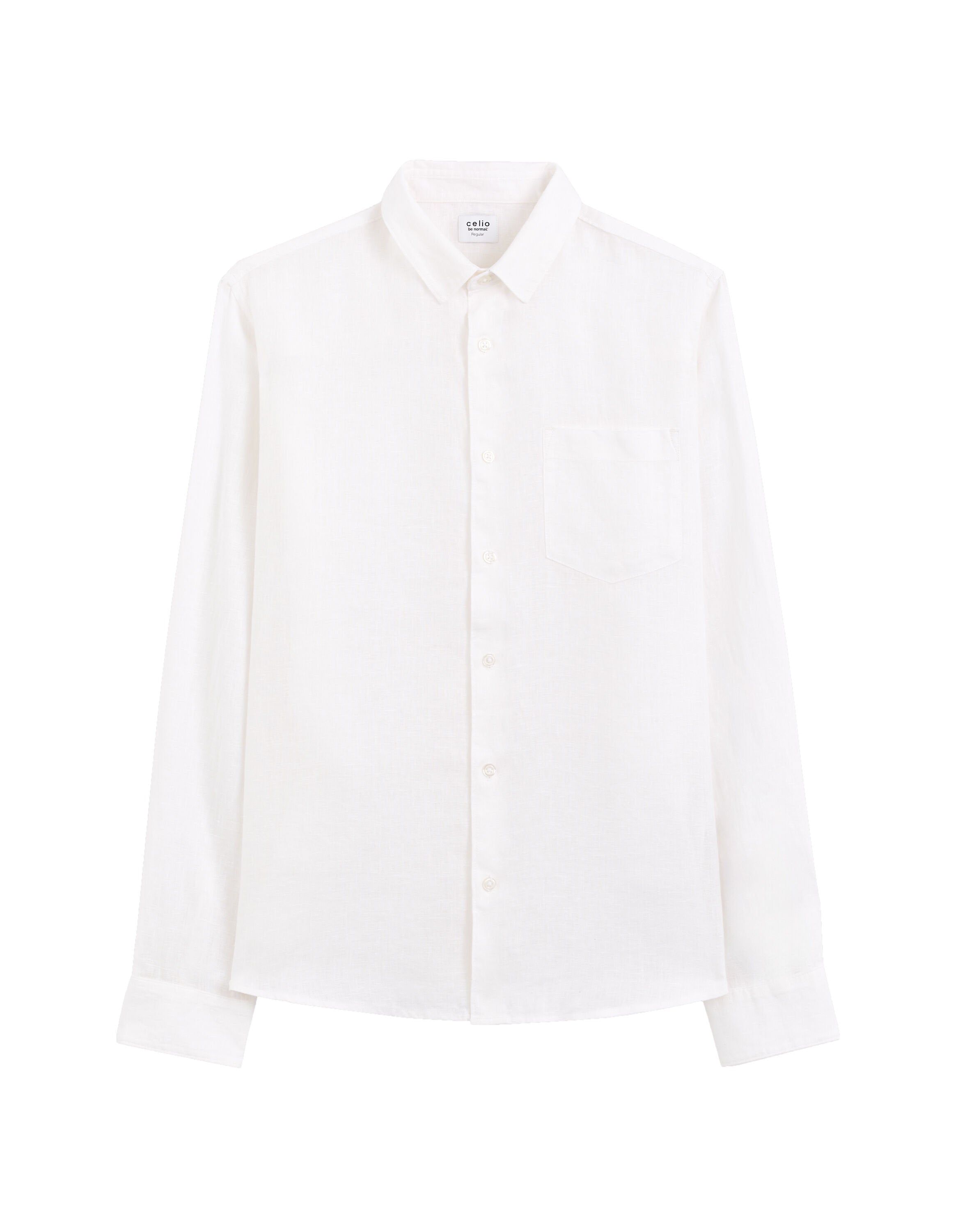 Celio_White Regular Shirt 100% Linen_DAFLIX_WHITE_05