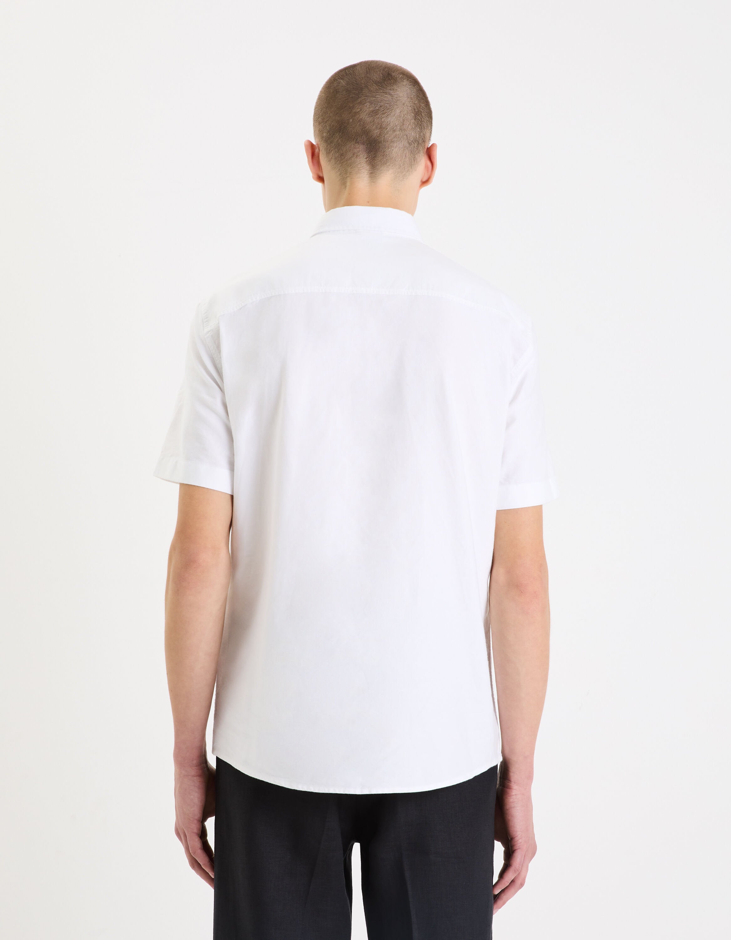 Celio_Beige Regular Oxford Cotton Shirt_DAXFORDMC_WHITE_03