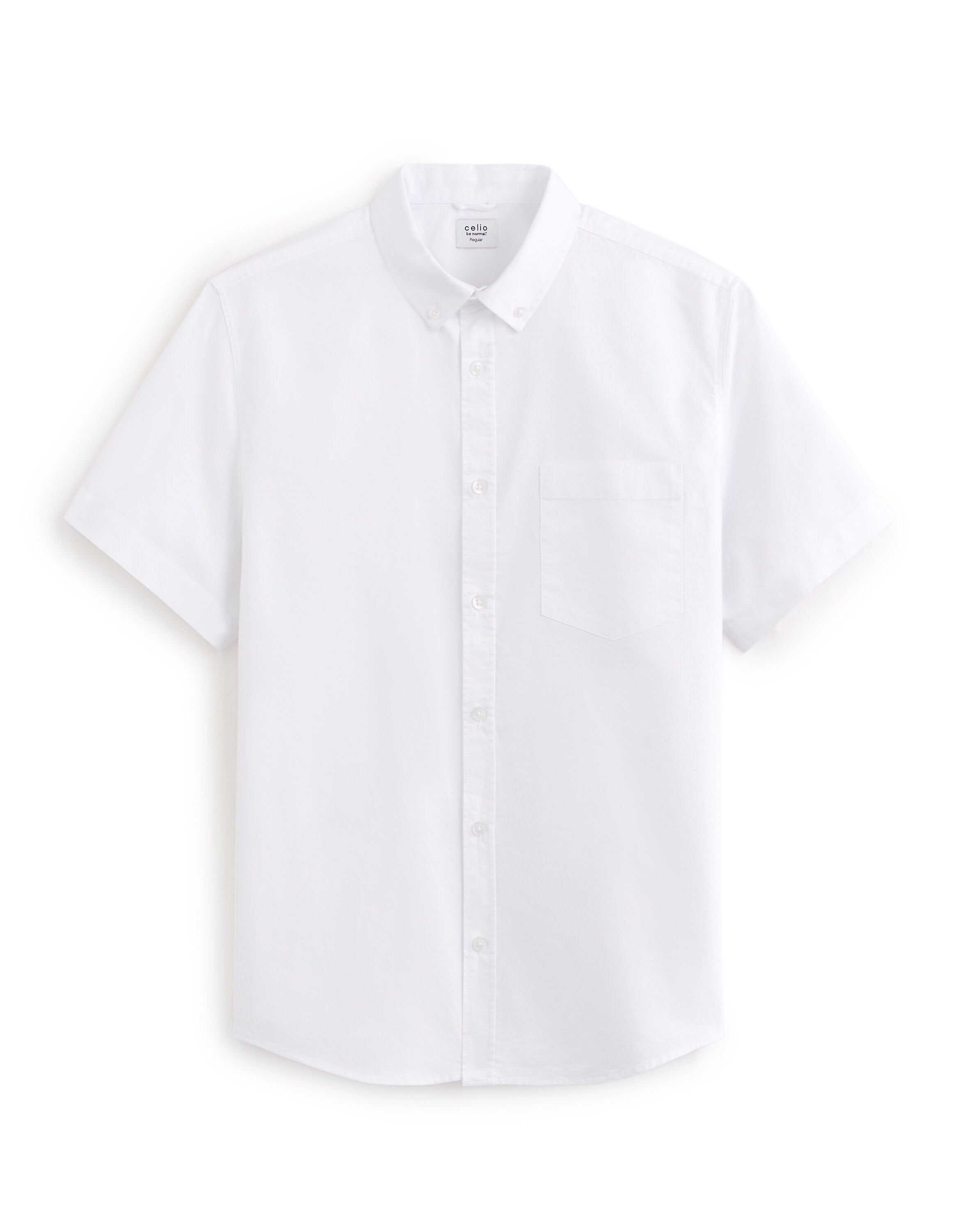 Celio_Beige Regular Oxford Cotton Shirt_DAXFORDMC_WHITE_04