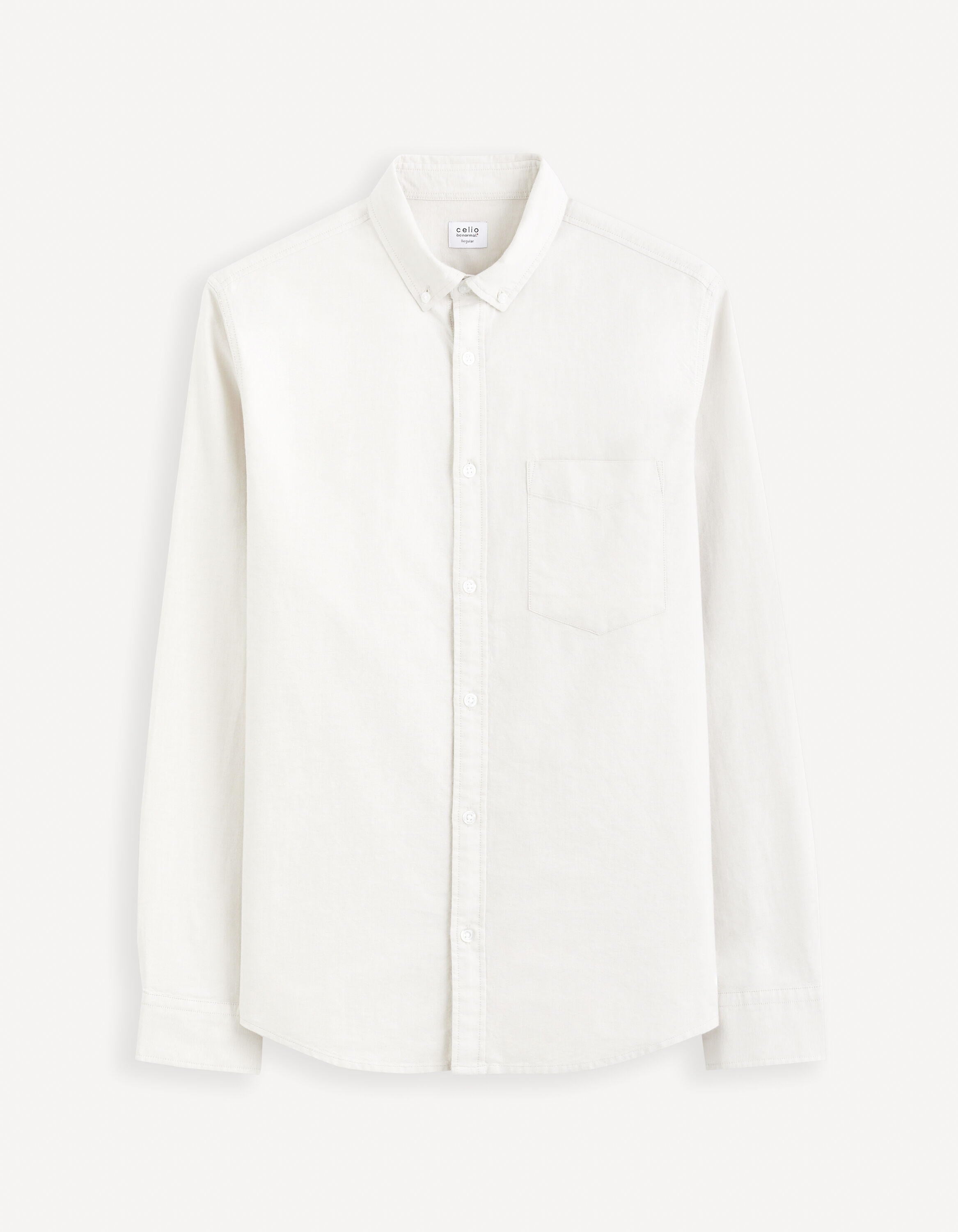 Regular Shirt 100% Cotton Oxford_DAXFORD_BEIGE 07_02