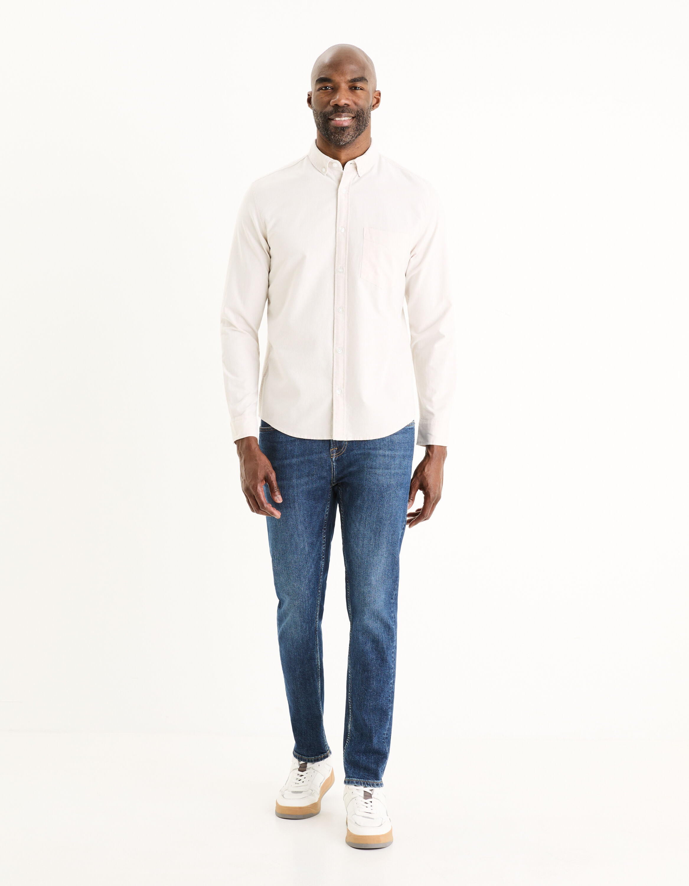 Regular Shirt 100% Cotton Oxford_DAXFORD_BEIGE 07_03
