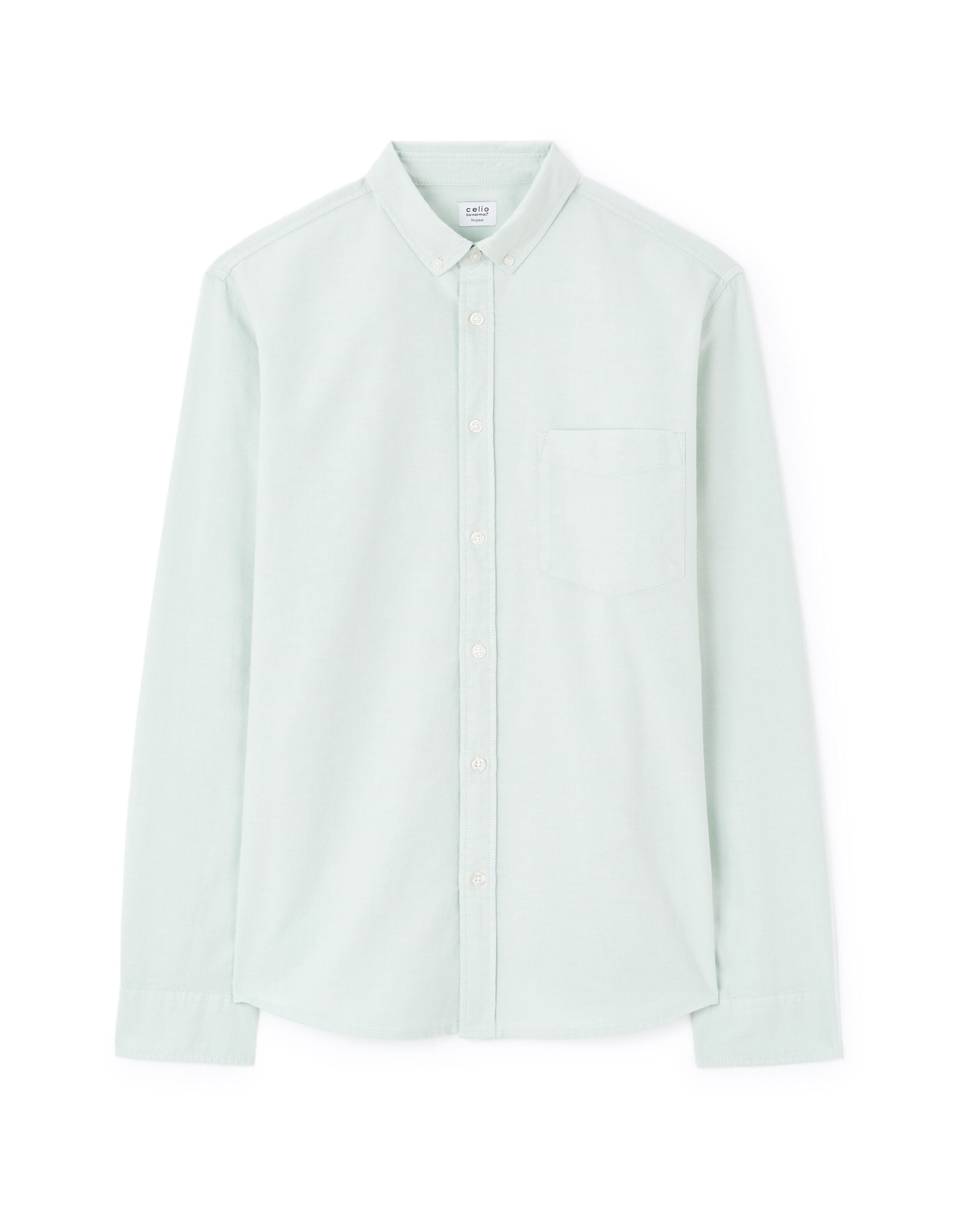 Celio_Menthe Chemise Regular 100% Coton Oxford_DAXFORD_MINT_04
