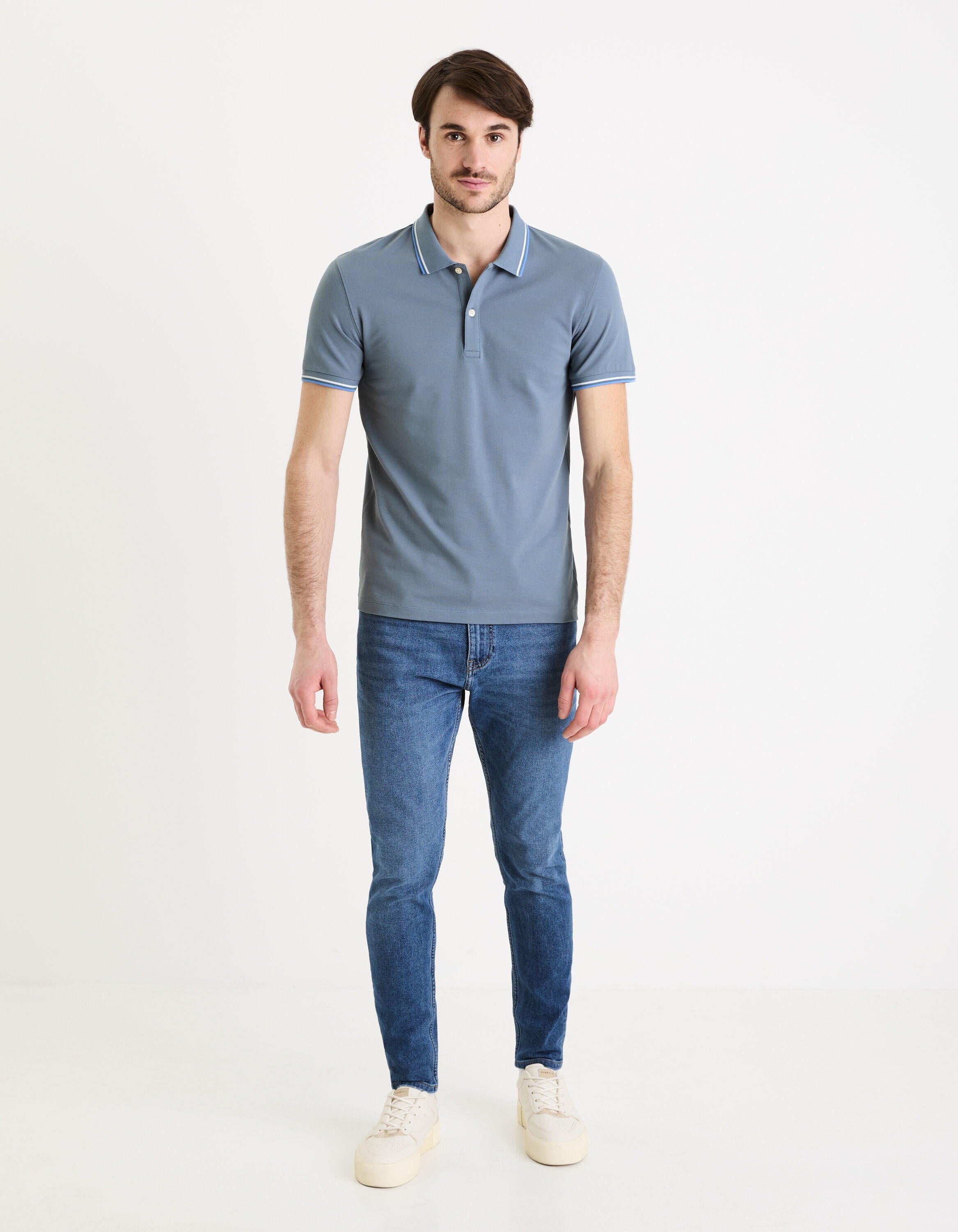 Slim Pique Polo Shirt_DECOLRAYEB_BLUE STONE_02