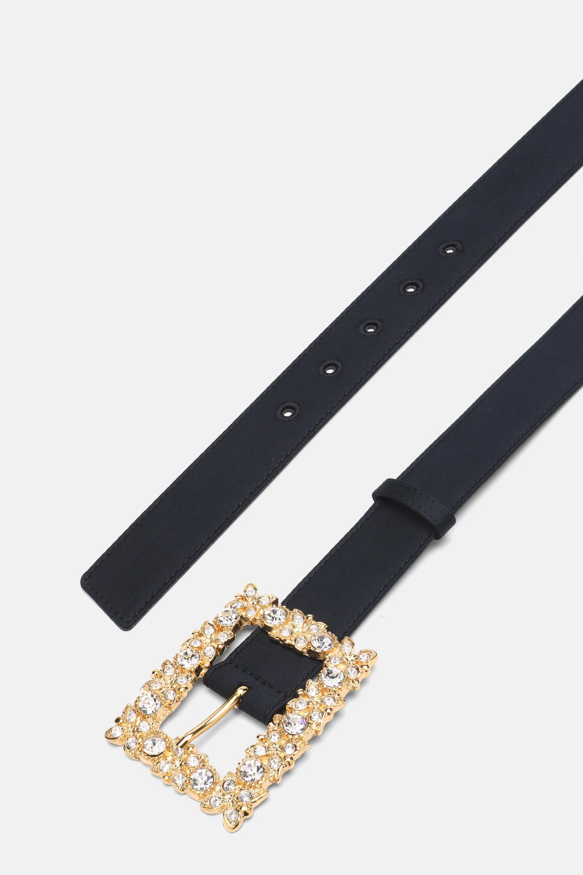 Luisa Spagnoli Nero/Oro/Nickel Women Dedicata - Crystal-Embellished Belt SKU: DEDICATA_0101 0002 0001 Image 04