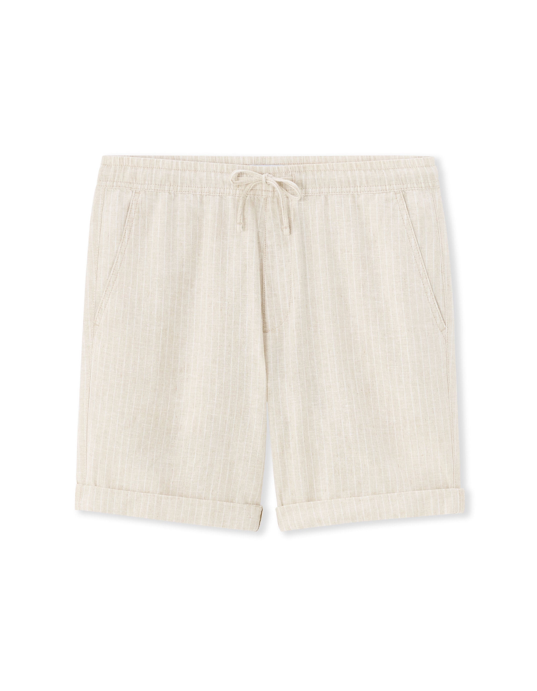 Celio_Beige Striped Linen and Cotton Bermuda_DOLINCOBMR_BEIGE_05