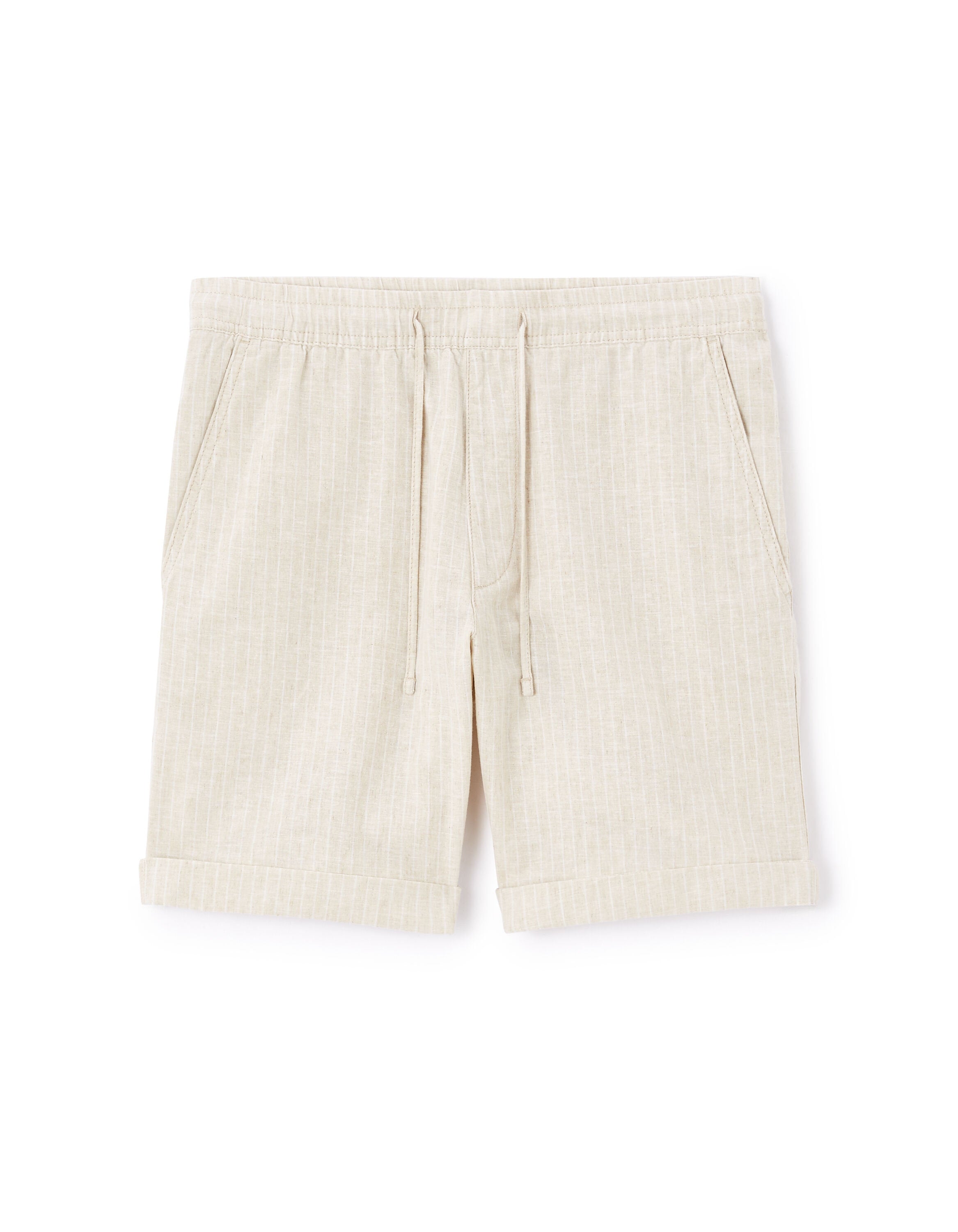 Celio_Beige Striped Linen and Cotton Bermuda_DOLINCOBMR_BEIGE_08