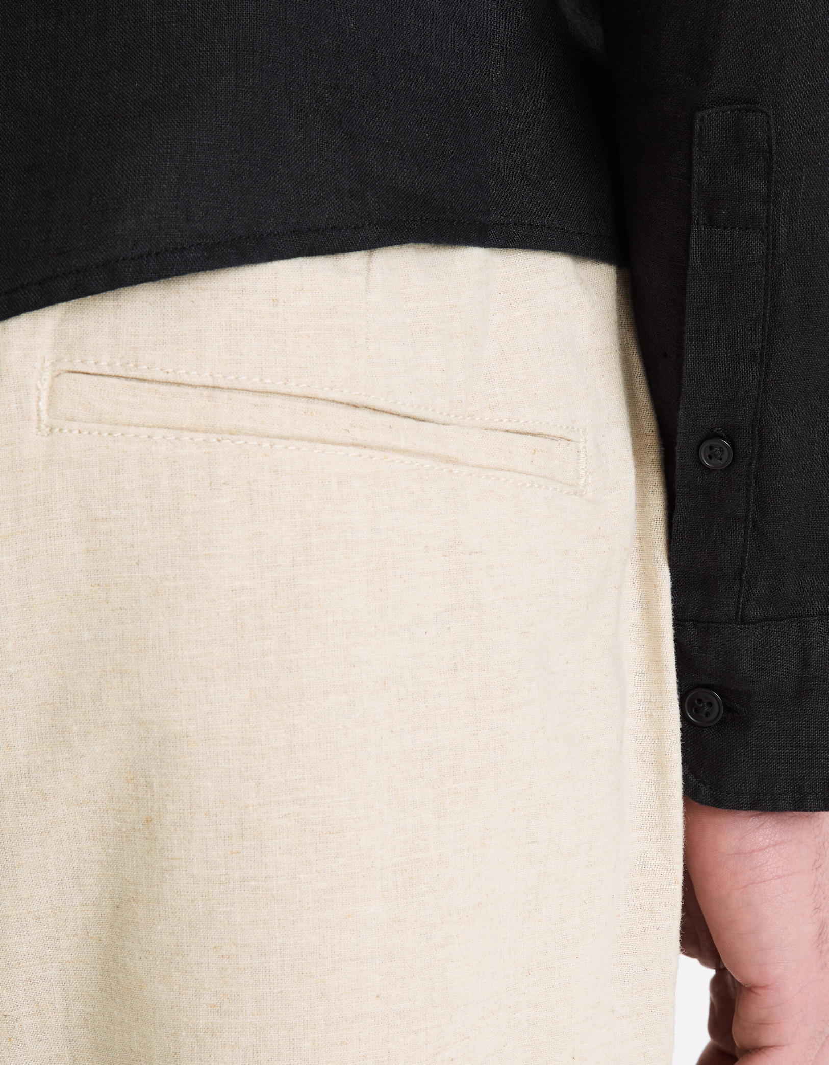 Linen Blend Shorts_DOLINCO_NATUREL_05