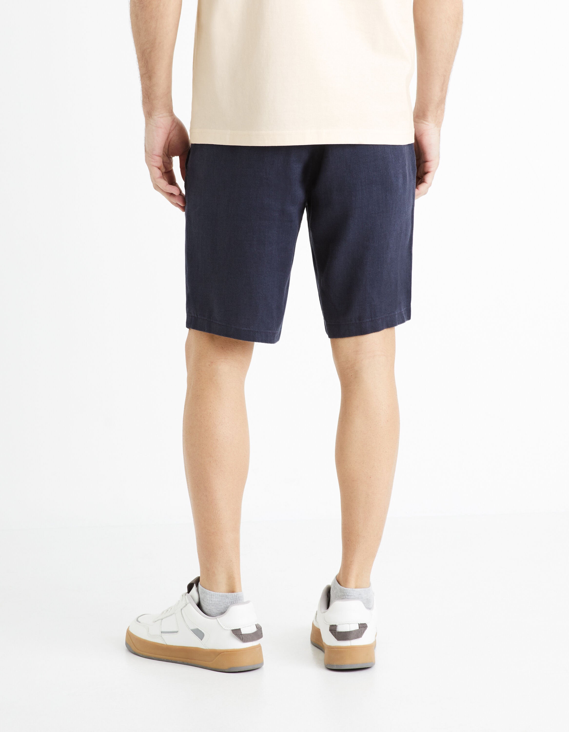 Celio_Navy Bermuda 100% Linen_DOLINUSBM_NAVY_03