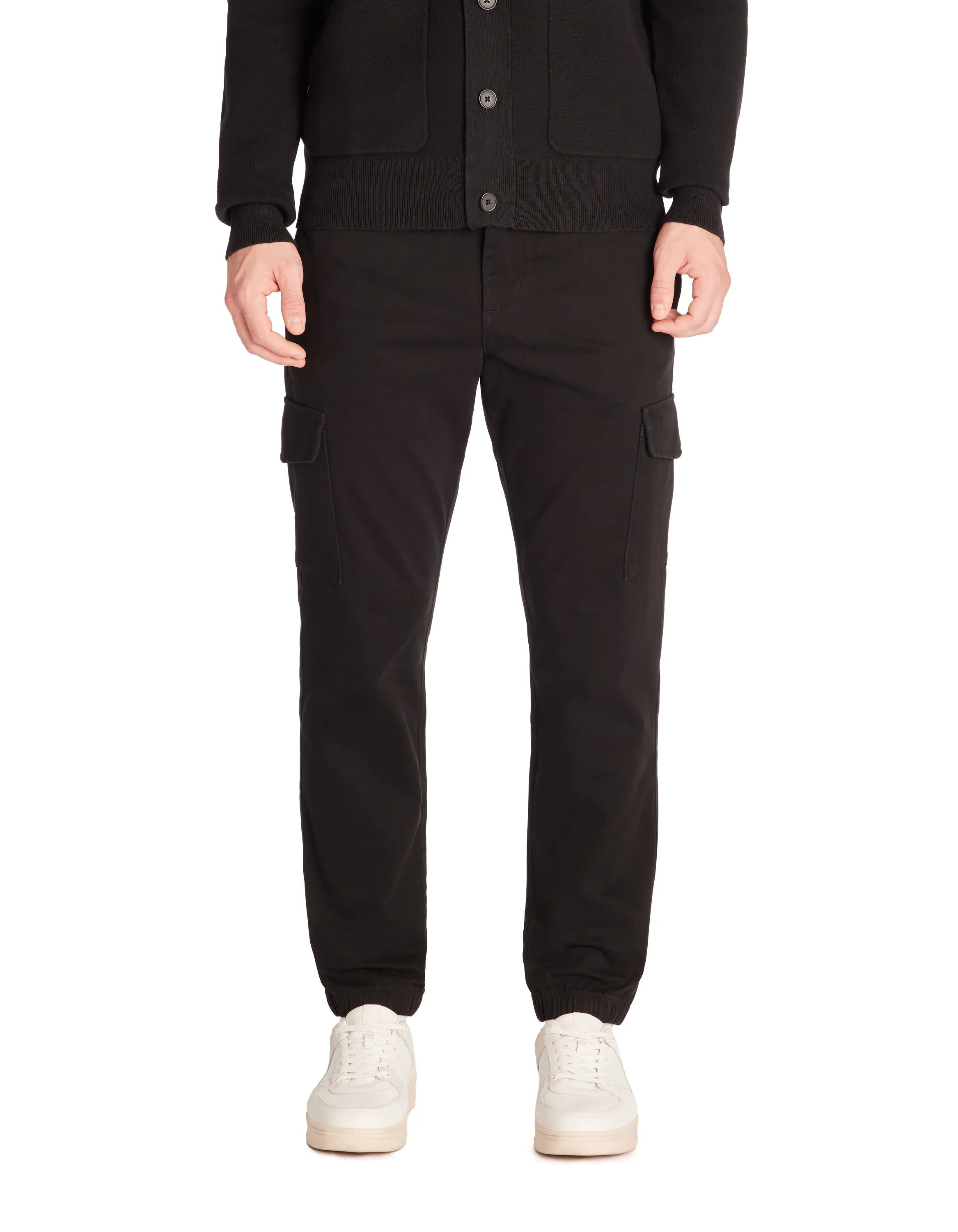 Celio_Black_Slim Stretch Cotton Cargo Pants_DOLYTE_BLACK_02