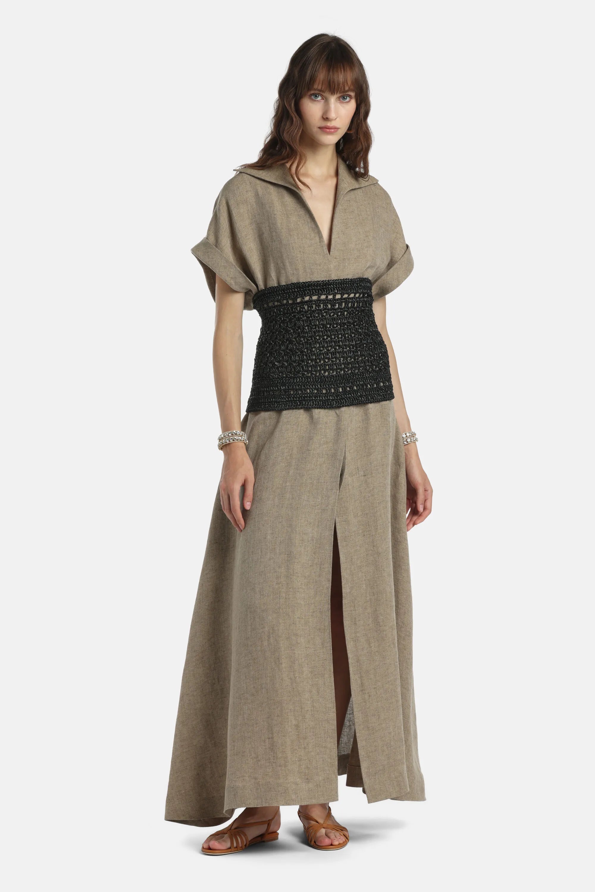 Luisa Spagnoli Nero Women Domiziana - Raffia Bustier Belt SKU: DOMIZIANA_0101 Image 03