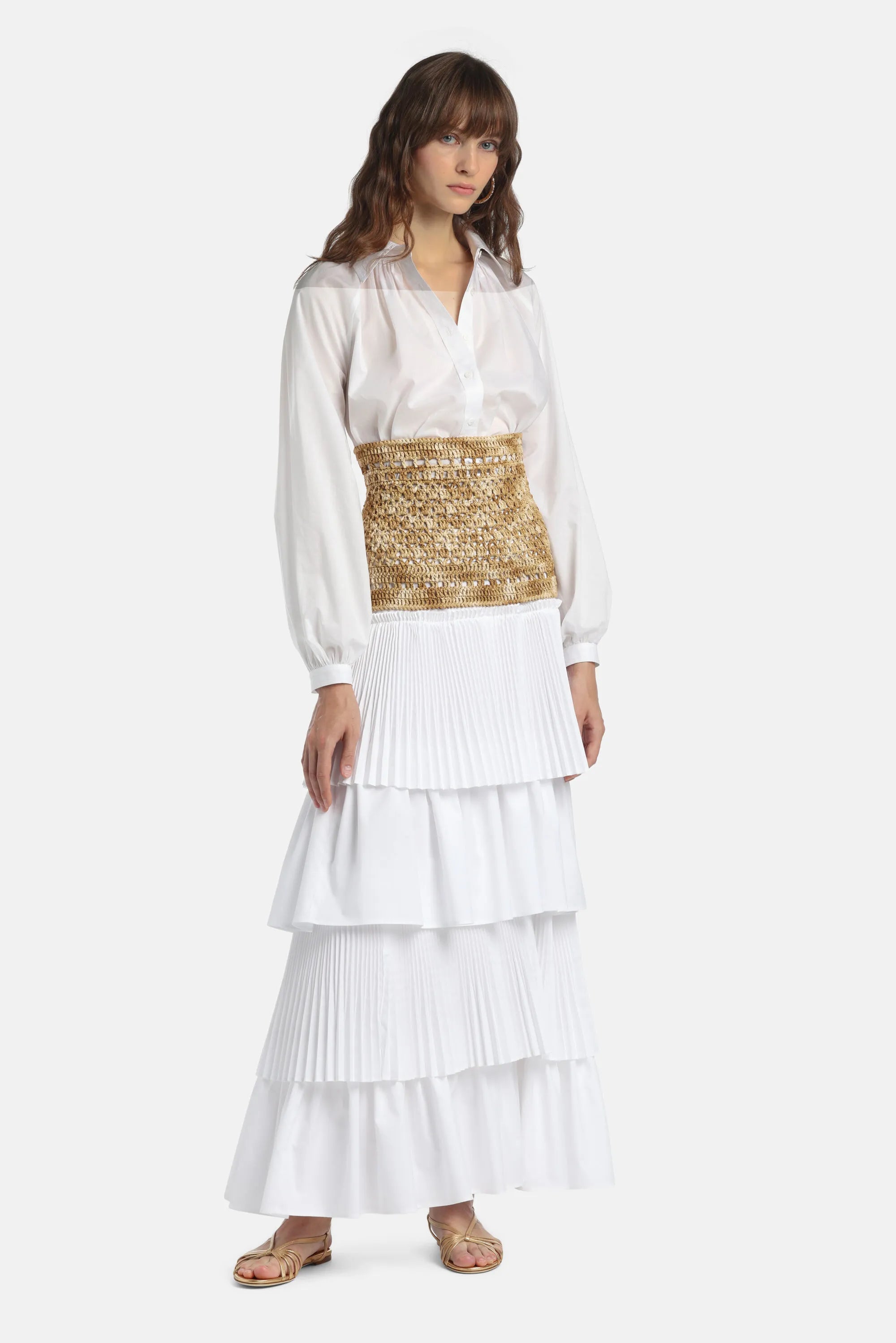 Luisa Spagnoli Grano Sfumato Women Domiziana - Raffia Bustier Belt SKU: DOMIZIANA_1197 Image 03