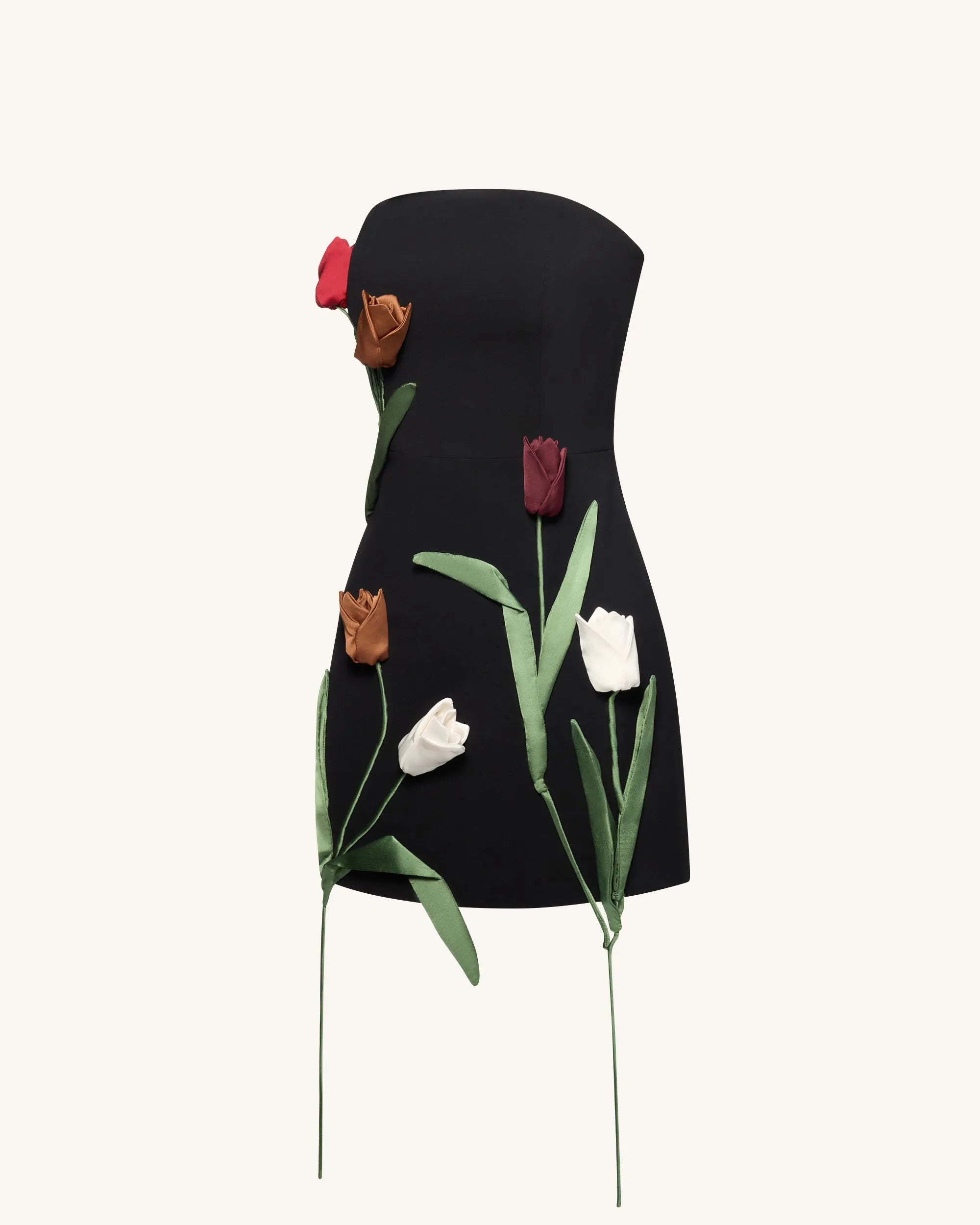 JW PEI_Black_Tulip AppliquŽ Strapless Dress_DS1424-1_Black_05