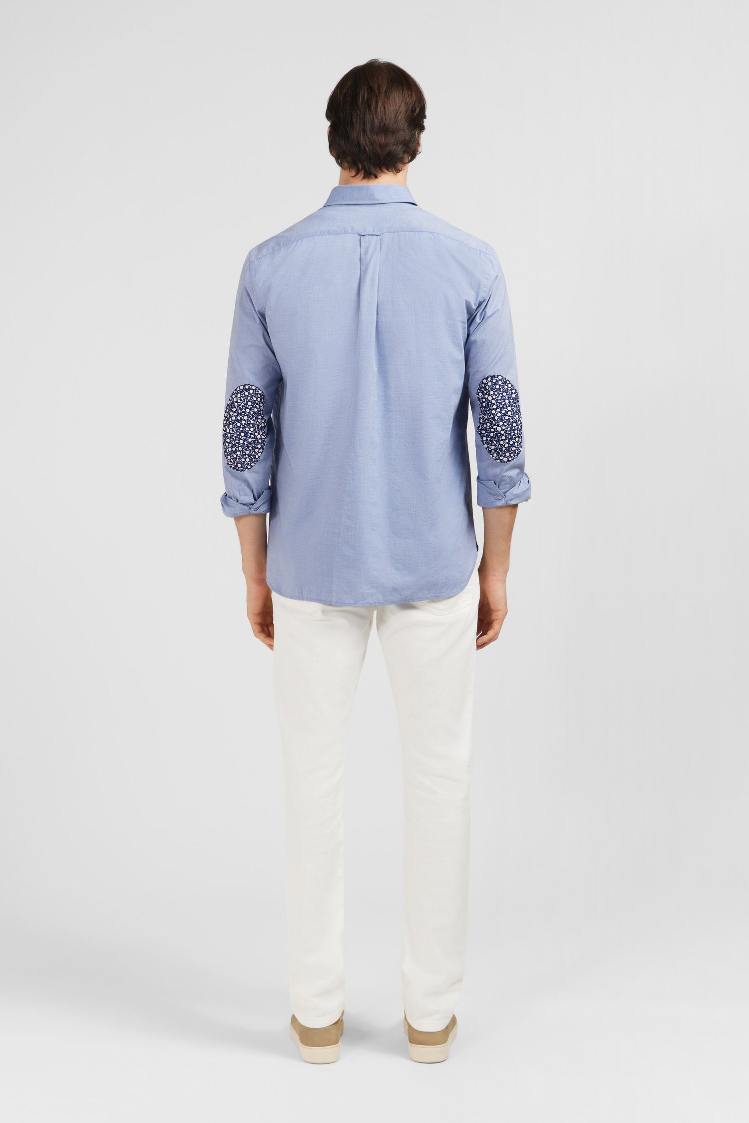 Plain Sky Blue Cotton Shirt In Regular Fit_E24CHECL0003_BLM12_03