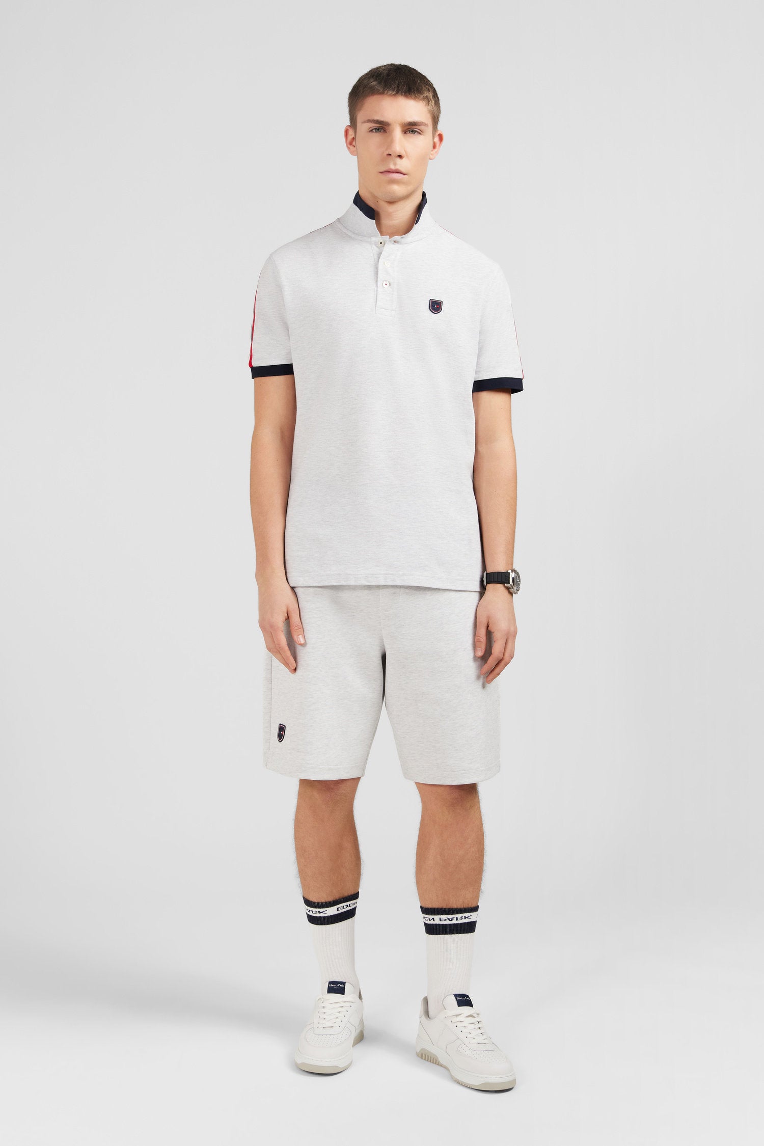 Grey Marled Short-Sleeved Polo Shirt_E24MAIPC0021_GRC7_01