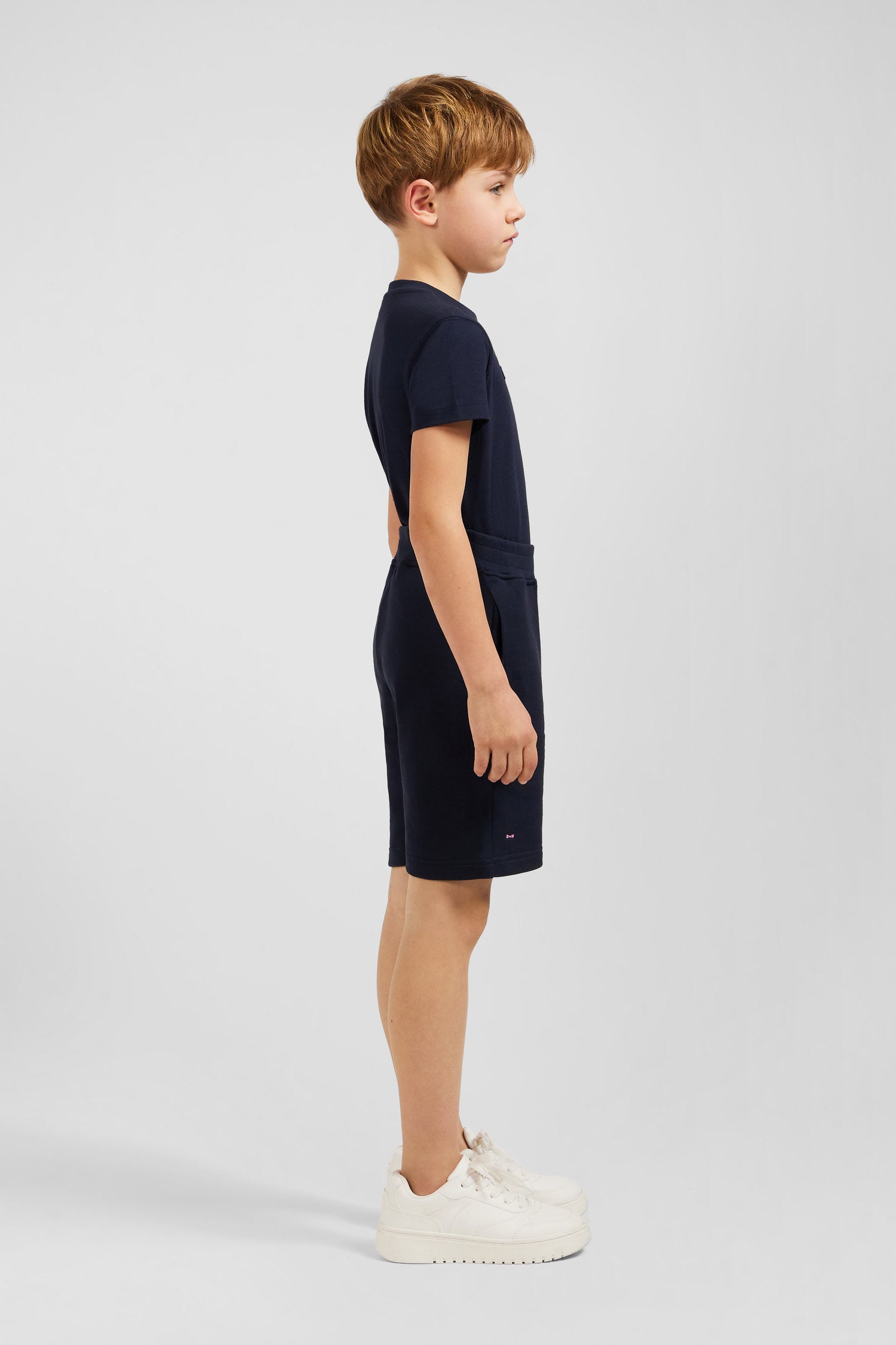 Navy Cotton Fleece Shorts In Regular Fit_E24MAISH0015_BLF_04