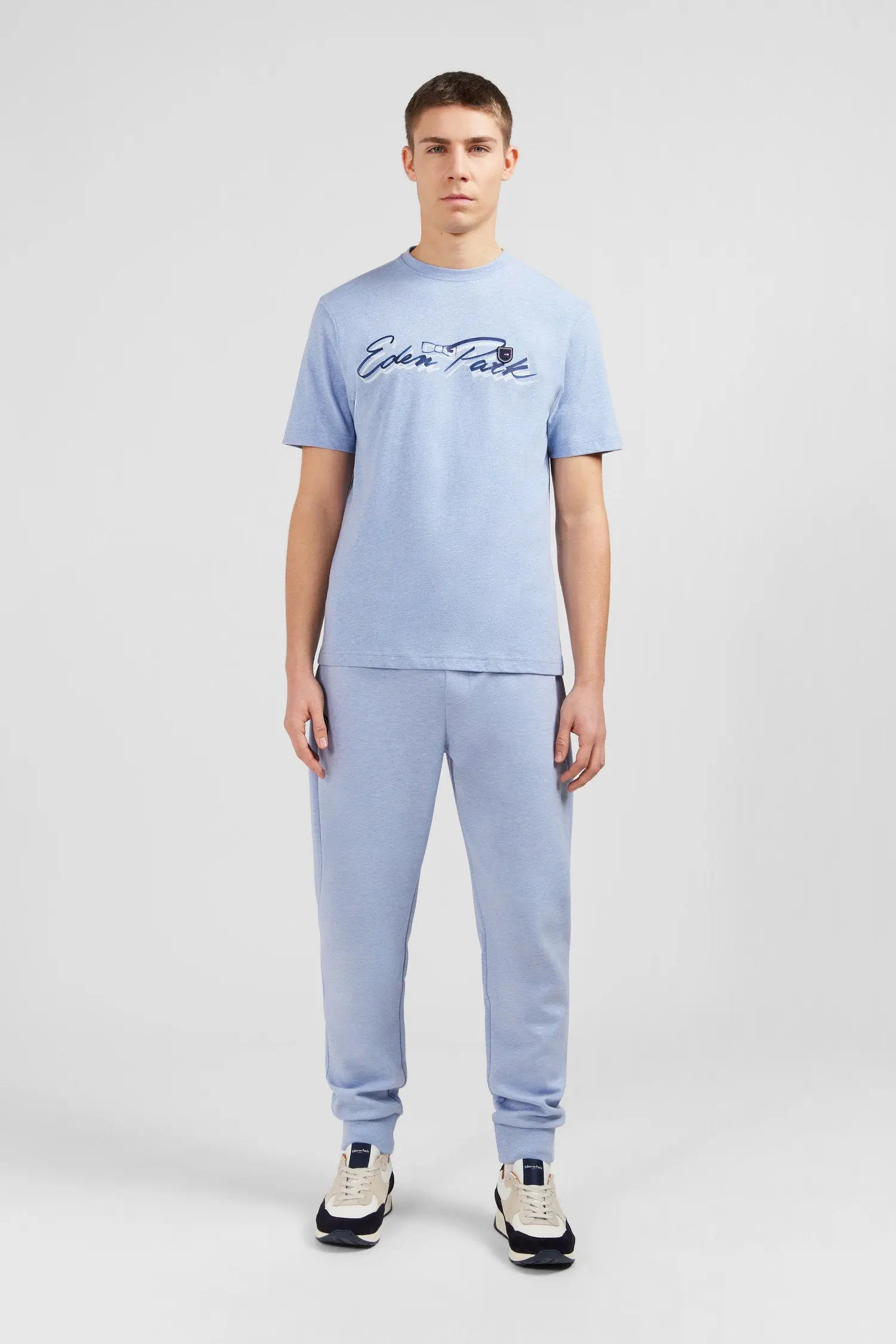 Light Blue T-Shirt With Double Eden Park Lettering_E24MAITC0039_BLC21_01