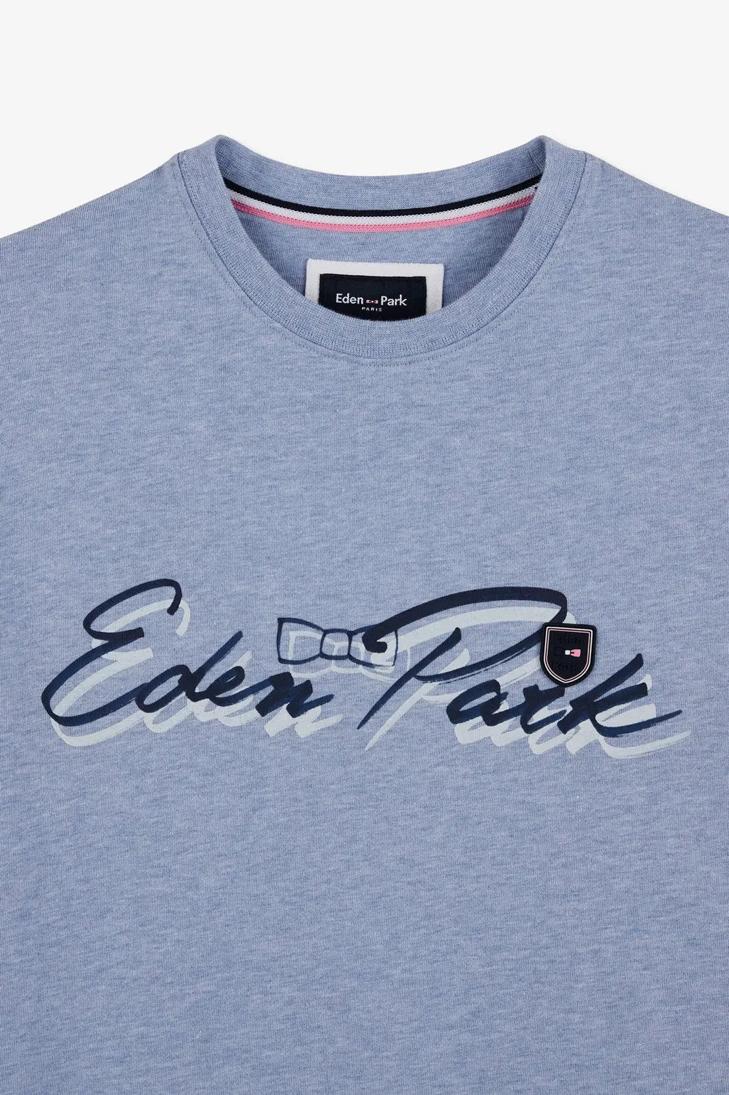 Light Blue T-Shirt With Double Eden Park Lettering_E24MAITC0039_BLC21_06