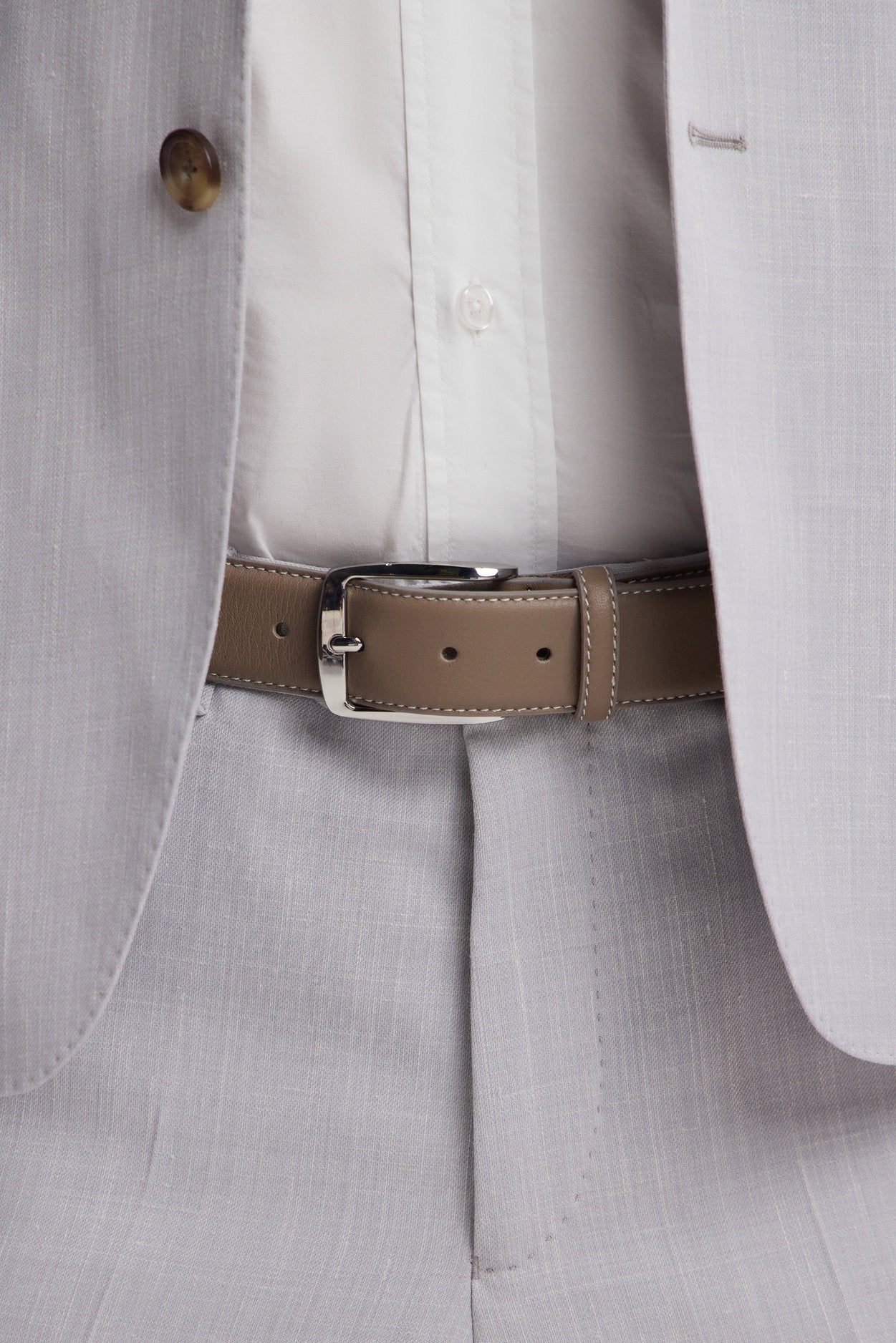 Eden Park_Beige Plain Rubber Elastic Belt_E25ACTCE0001_BEM7_01