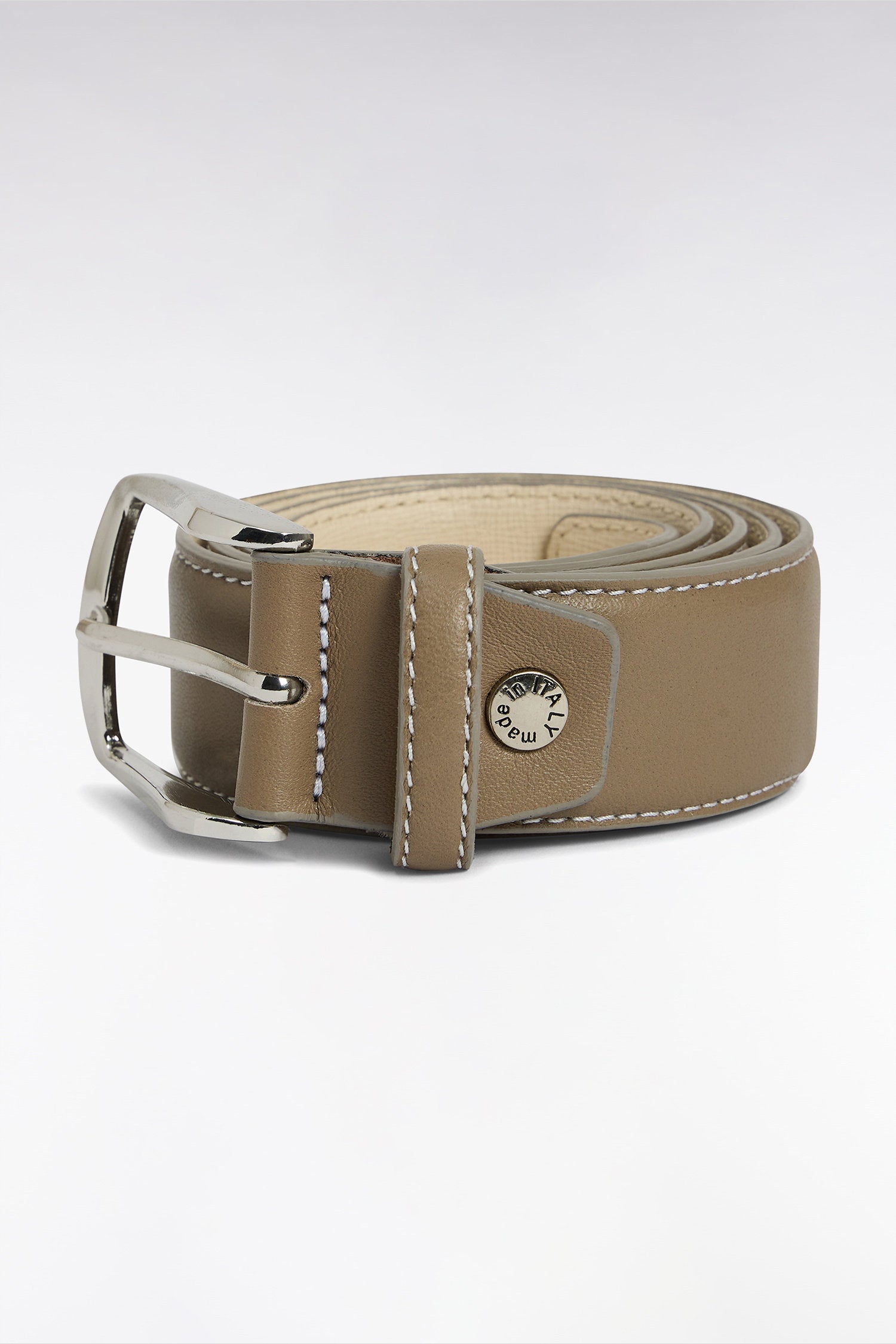 Eden Park_Beige Plain Rubber Elastic Belt_E25ACTCE0001_BEM7_02