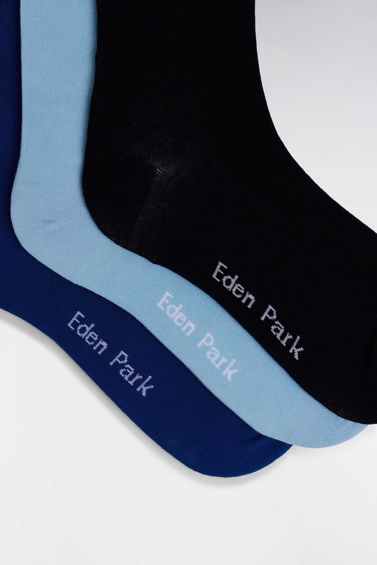 Eden Park_Pack of 3 Pairs of Blue Stretch Cotton Blend Socks_E25ACTPK0001_BLM33_02