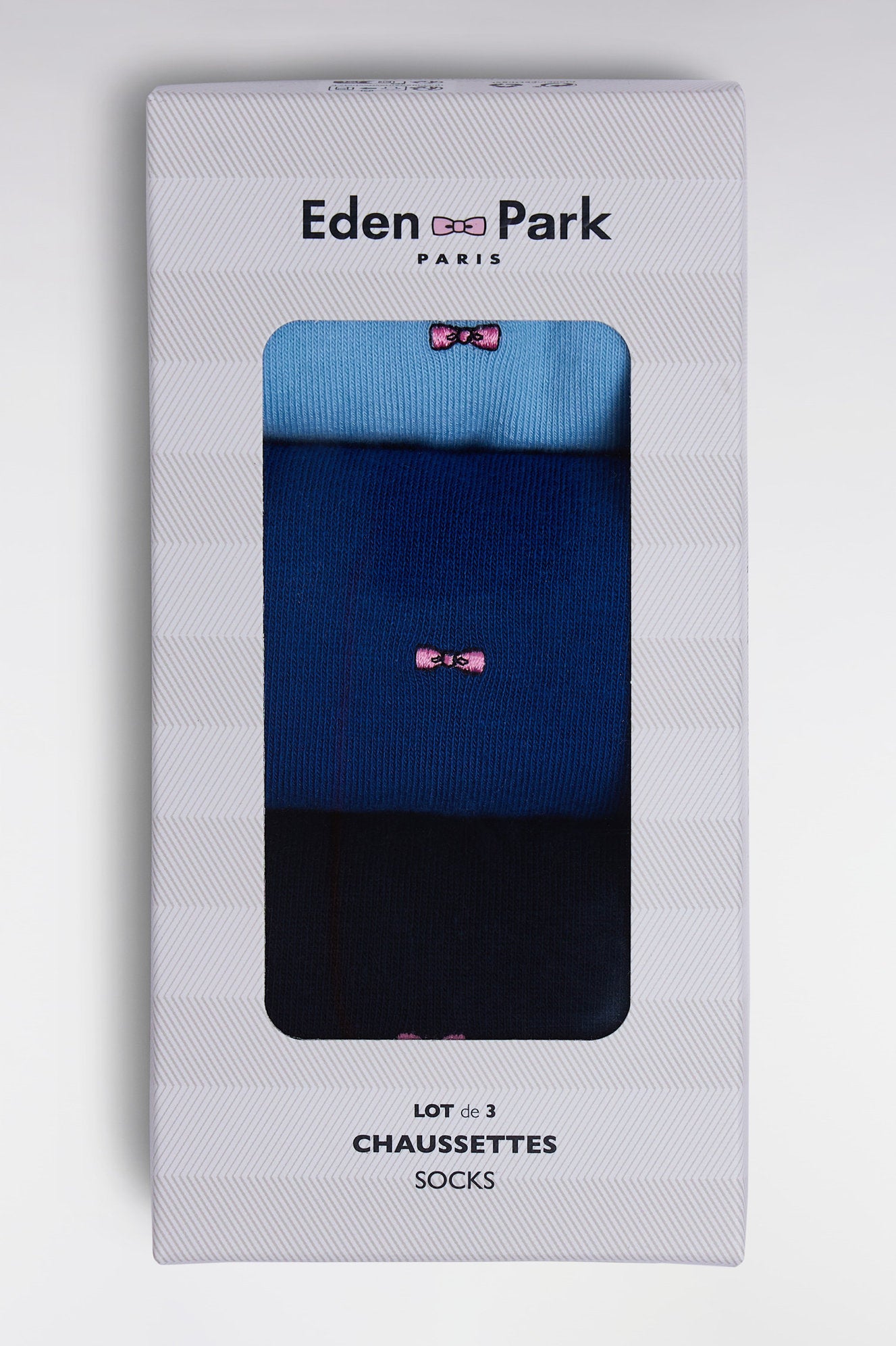Eden Park_Pack of 3 Pairs of Blue Stretch Cotton Blend Socks_E25ACTPK0001_BLM33_03