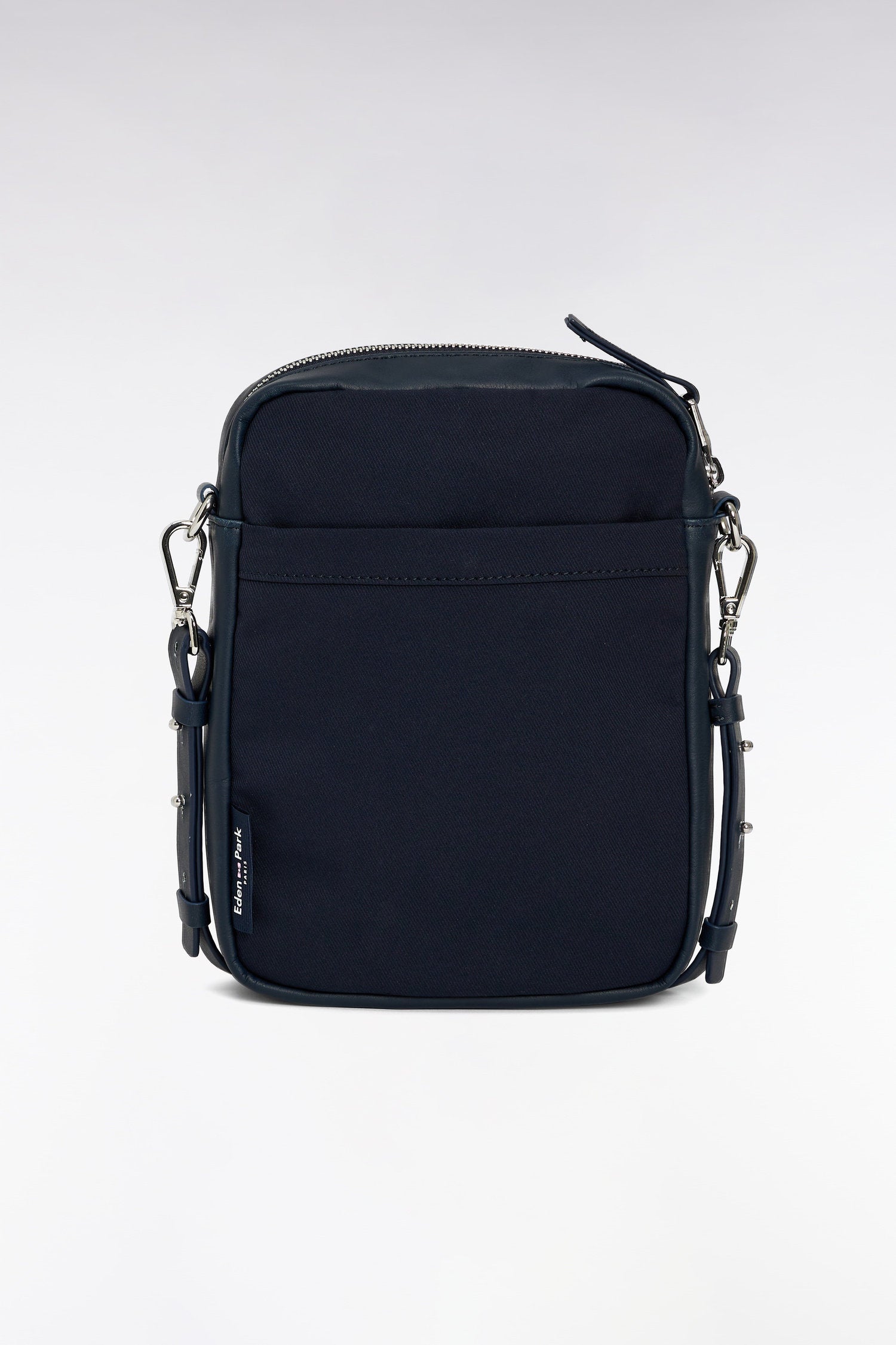 Eden Park_Black Canvas and Leather Messenger Bag_E25BAGBE0006_BLF_02