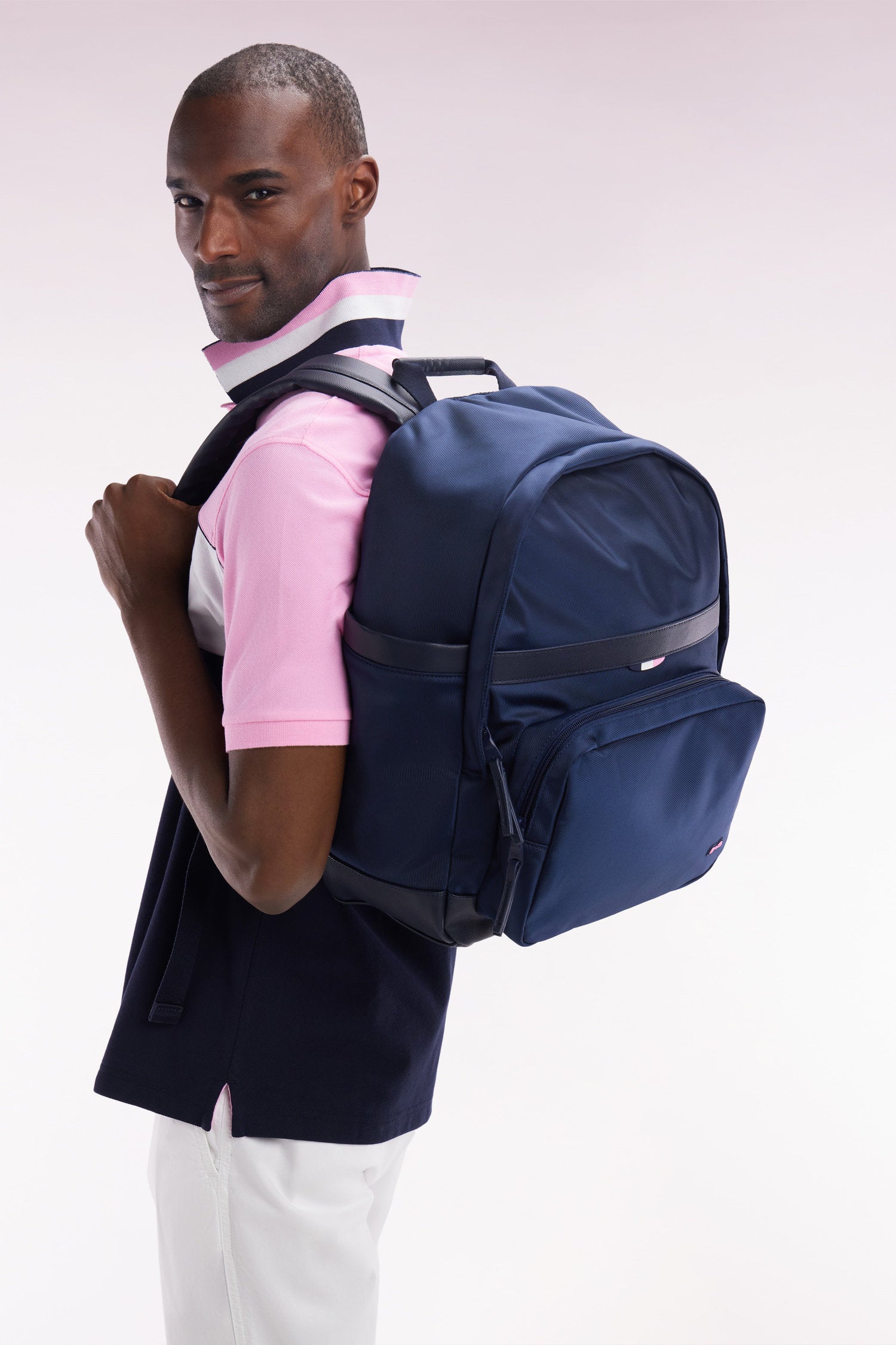 Eden Park_Canvas and Black Leather Backpack_E25BAGSD0004_BLF_01