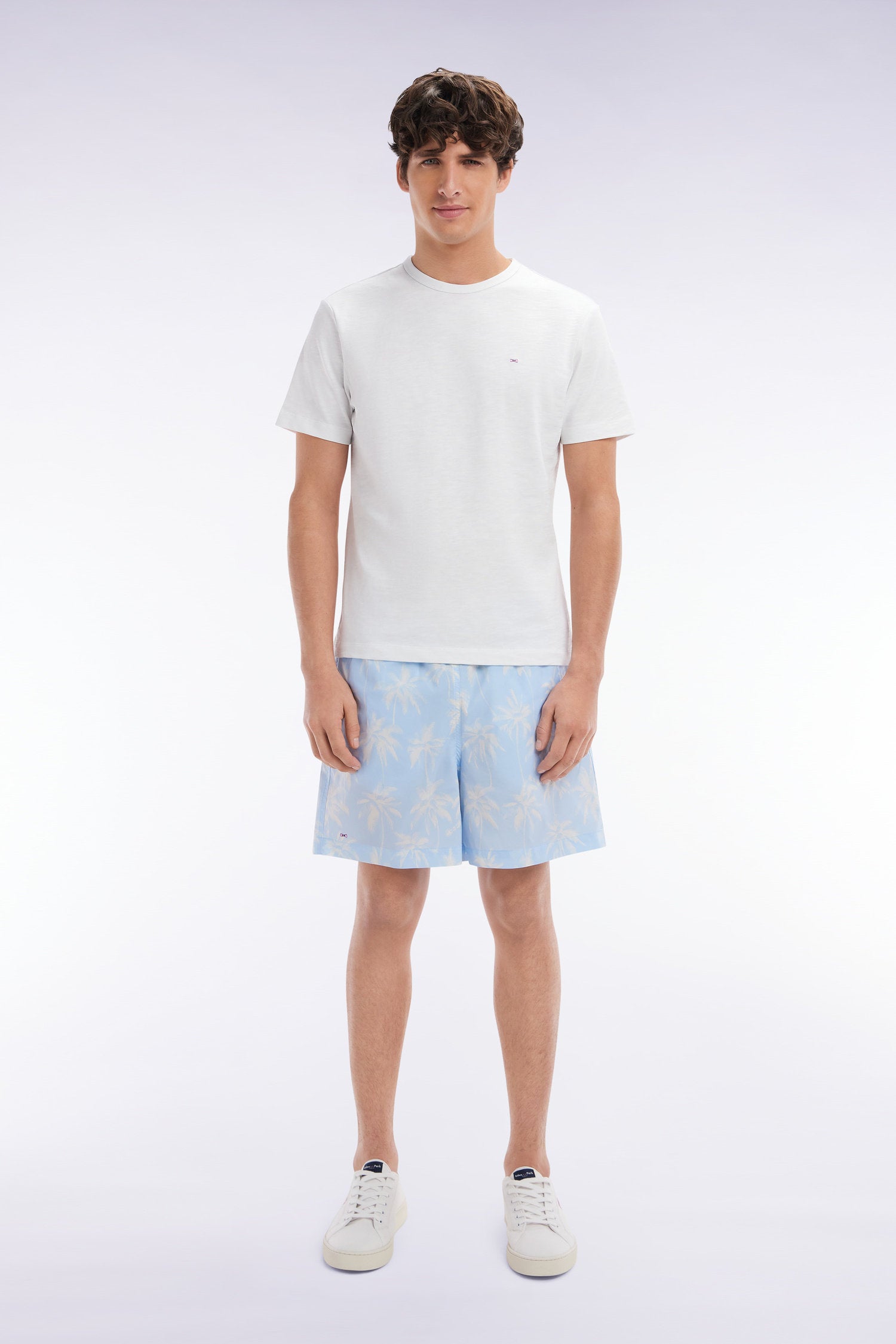 Eden Park_Sky Blue Swimsuit with Palm Tree Print_E25BAIMB0014_BLC25_01