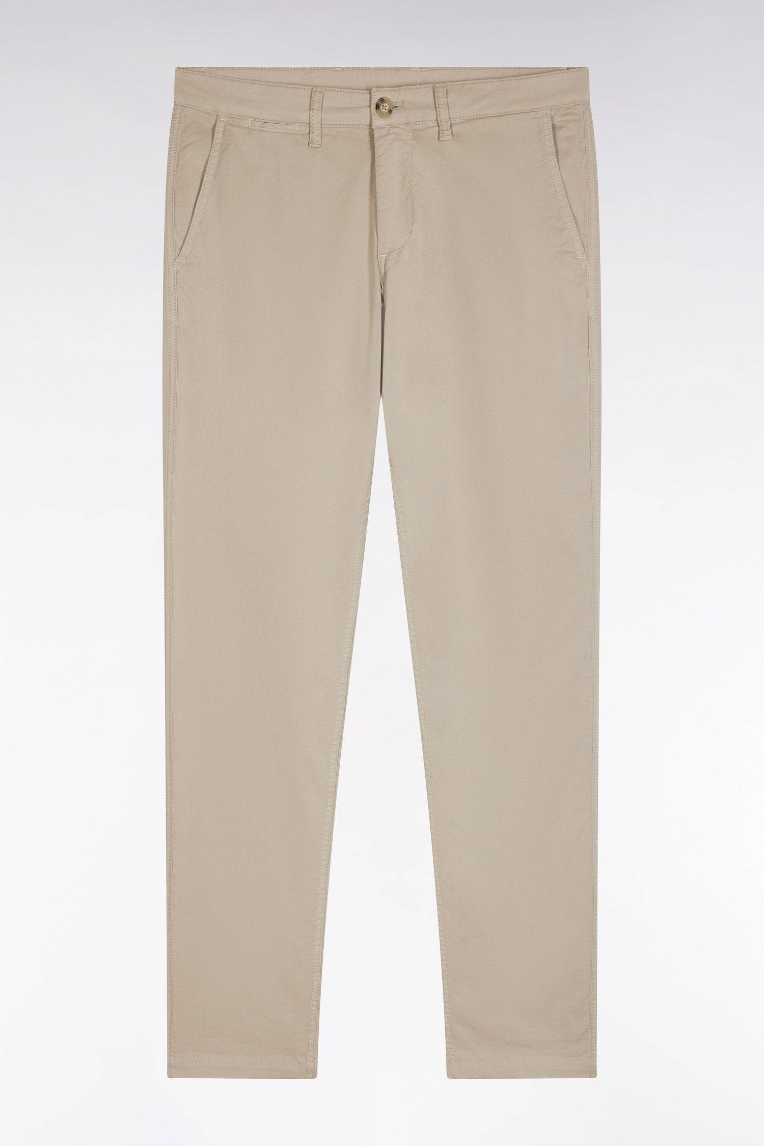 Eden Park_Beige Straight-Cut Stretch Cotton Pleat-Free Chinos_E25BAS0C0001_BEM7_04