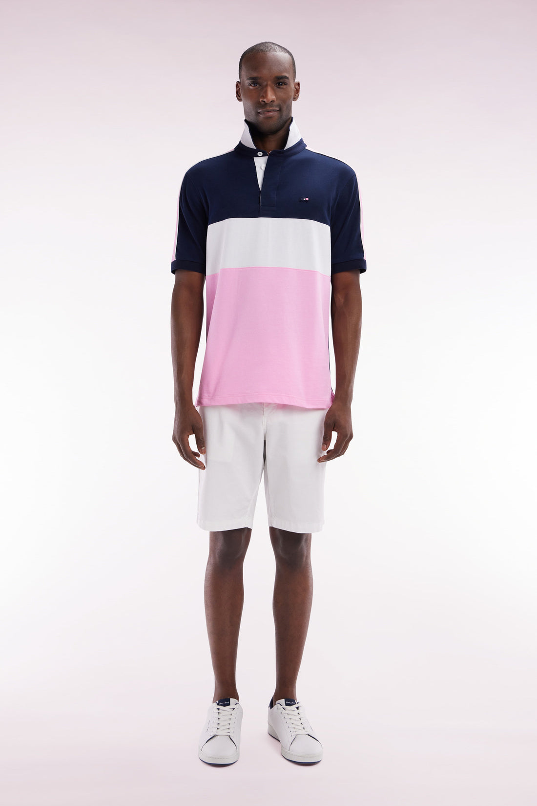 Eden Park_White Straight-Cut Stretch Cotton Chino Bermuda Shorts_E25BASBE0002_BC_01