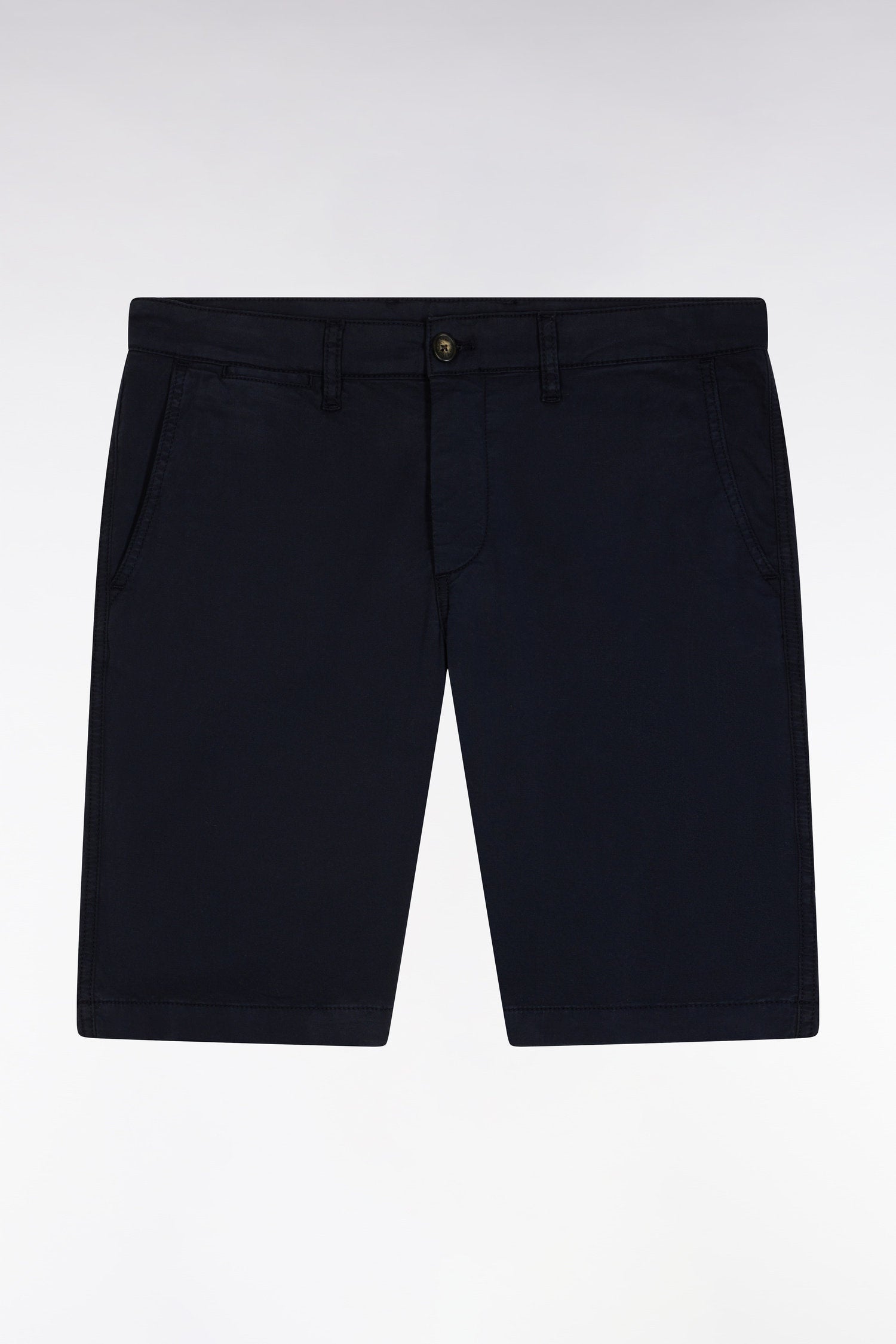 Eden Park_Navy Straight-Cut Stretch Cotton Chino Bermuda Shorts_E25BASBE0002_BLF_01