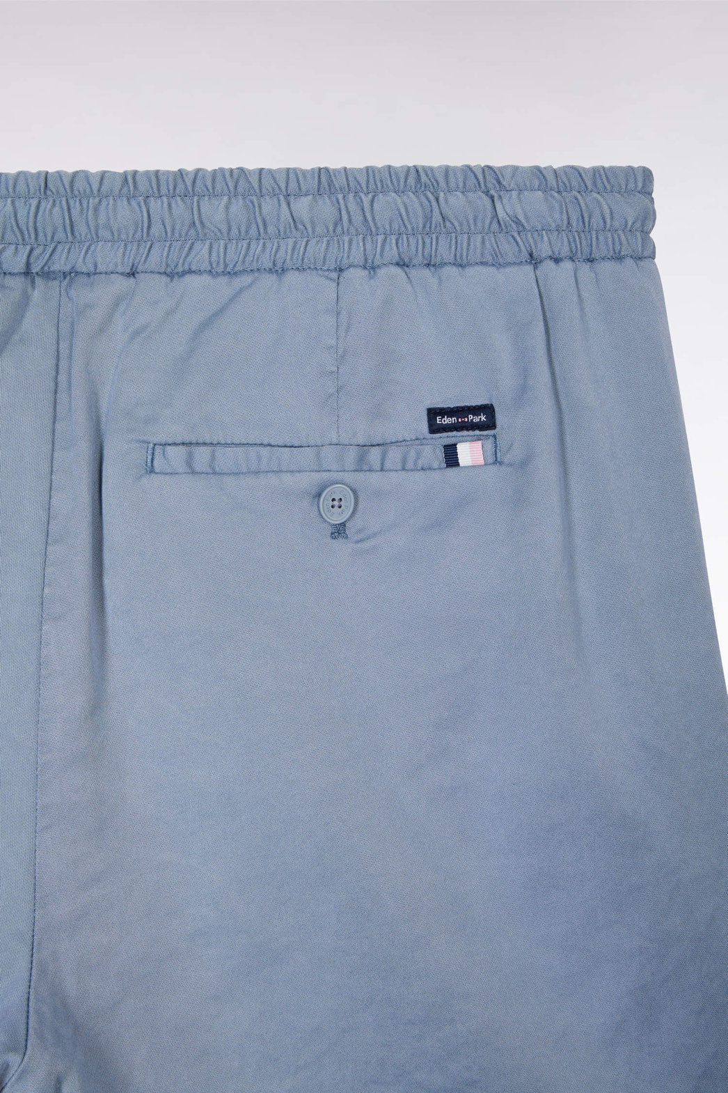 Eden Park_Elasticated Waistband Grey Bermuda Shorts in Lyocell and Stretch Cotton_E25BASBE0005_GRM12_05