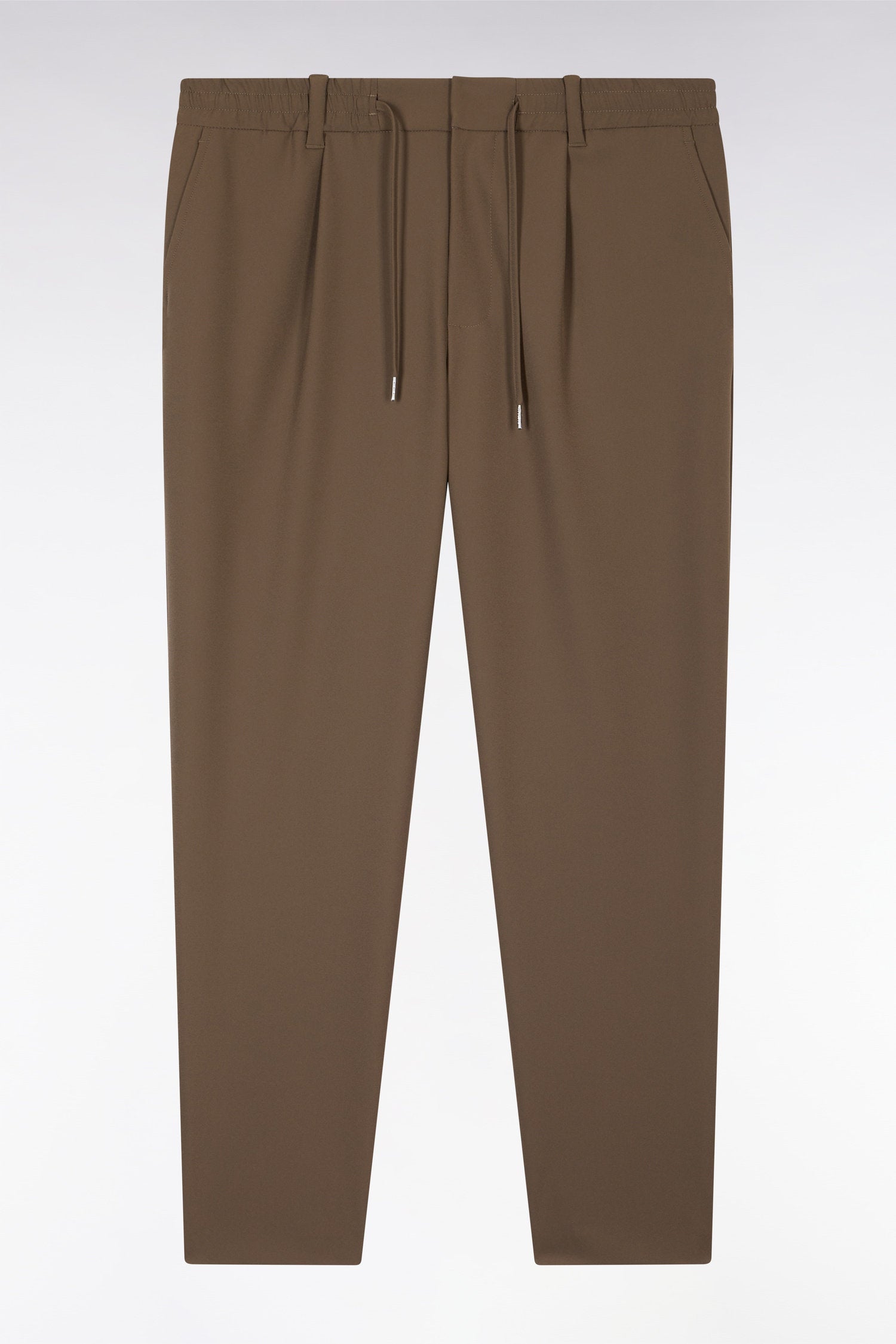 Eden Park_Brown Elastic Waistband Pants_E25BASPA0019_BEM_02