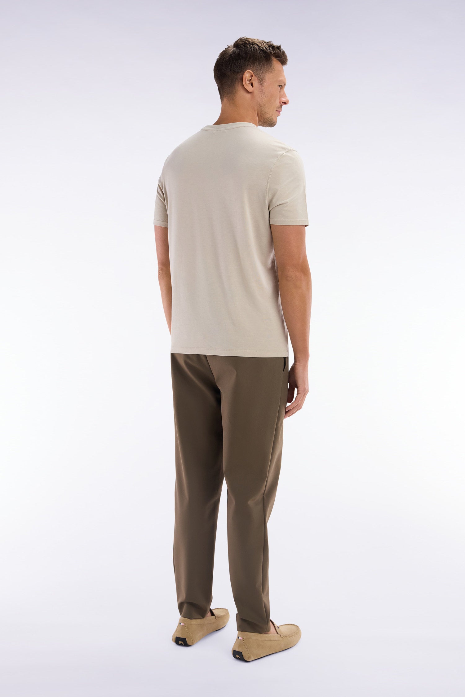 Eden Park_Brown Elastic Waistband Pants_E25BASPA0019_BEM_04