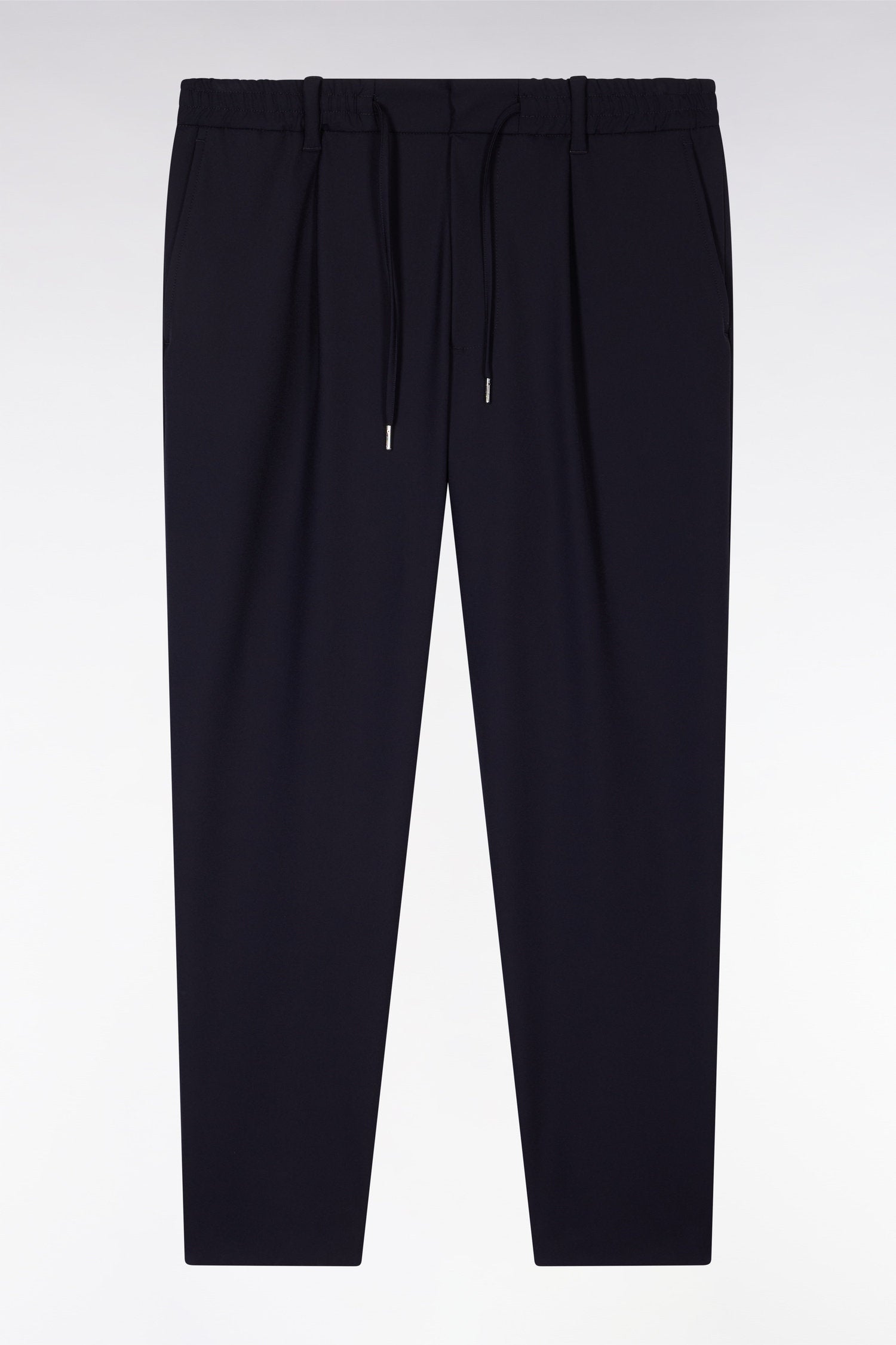 Eden Park_Navy Elastic Waistband Pants_E25BASPA0019_BLF_02