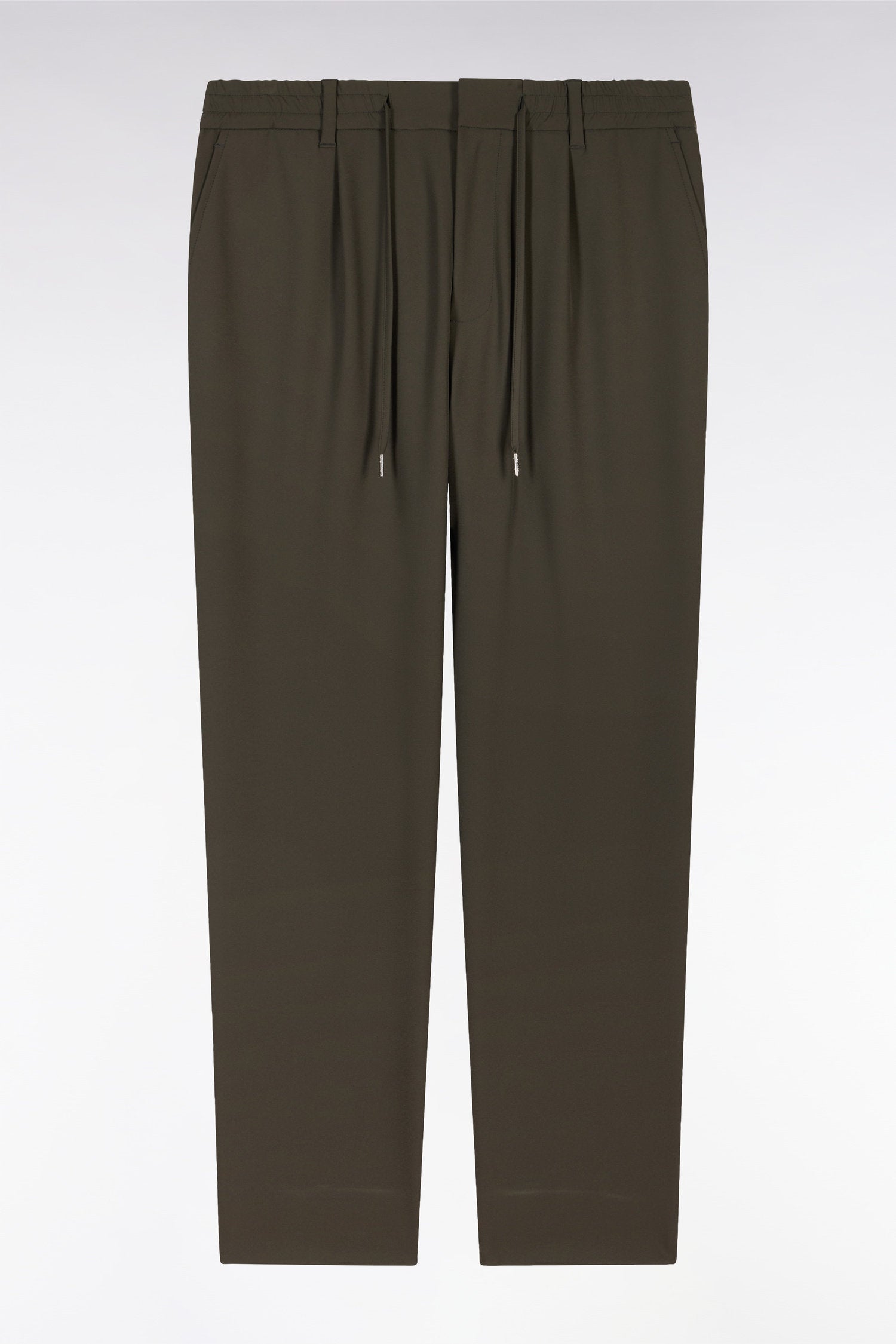 Eden Park_Khaki Elastic Waistband Pants_E25BASPA0019_KAF5_02