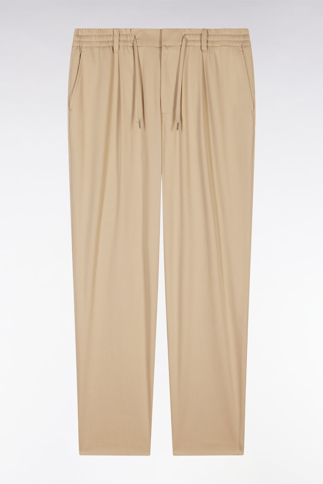 Eden Park_Elastic Trousers in Beige Lyocell and Stretch Cotton_E25BASPA0020_BEM7_02