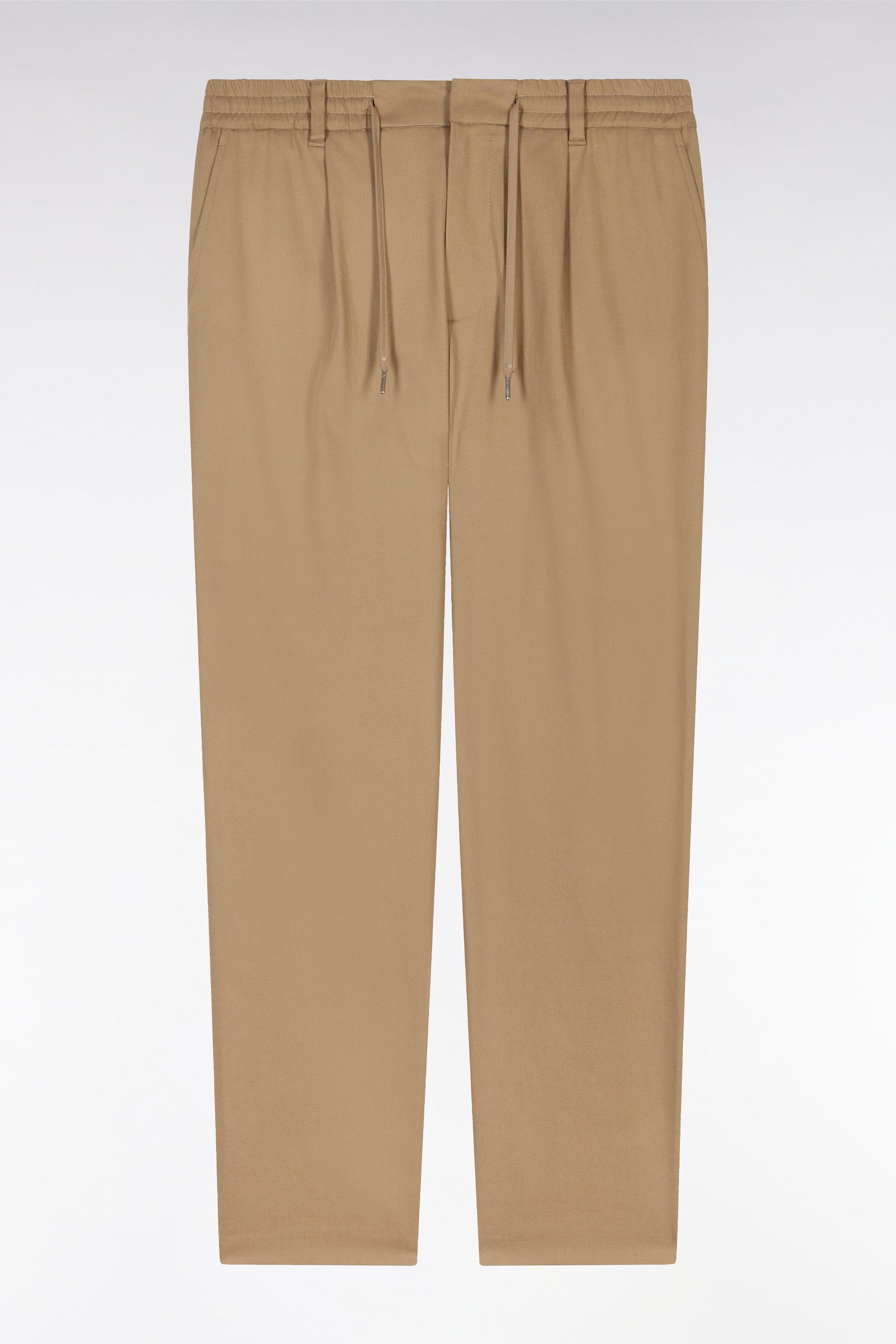 Eden Park_Elastic Trousers in Camel Lyocell and Stretch Cotton_E25BASPA0020_BEM_02
