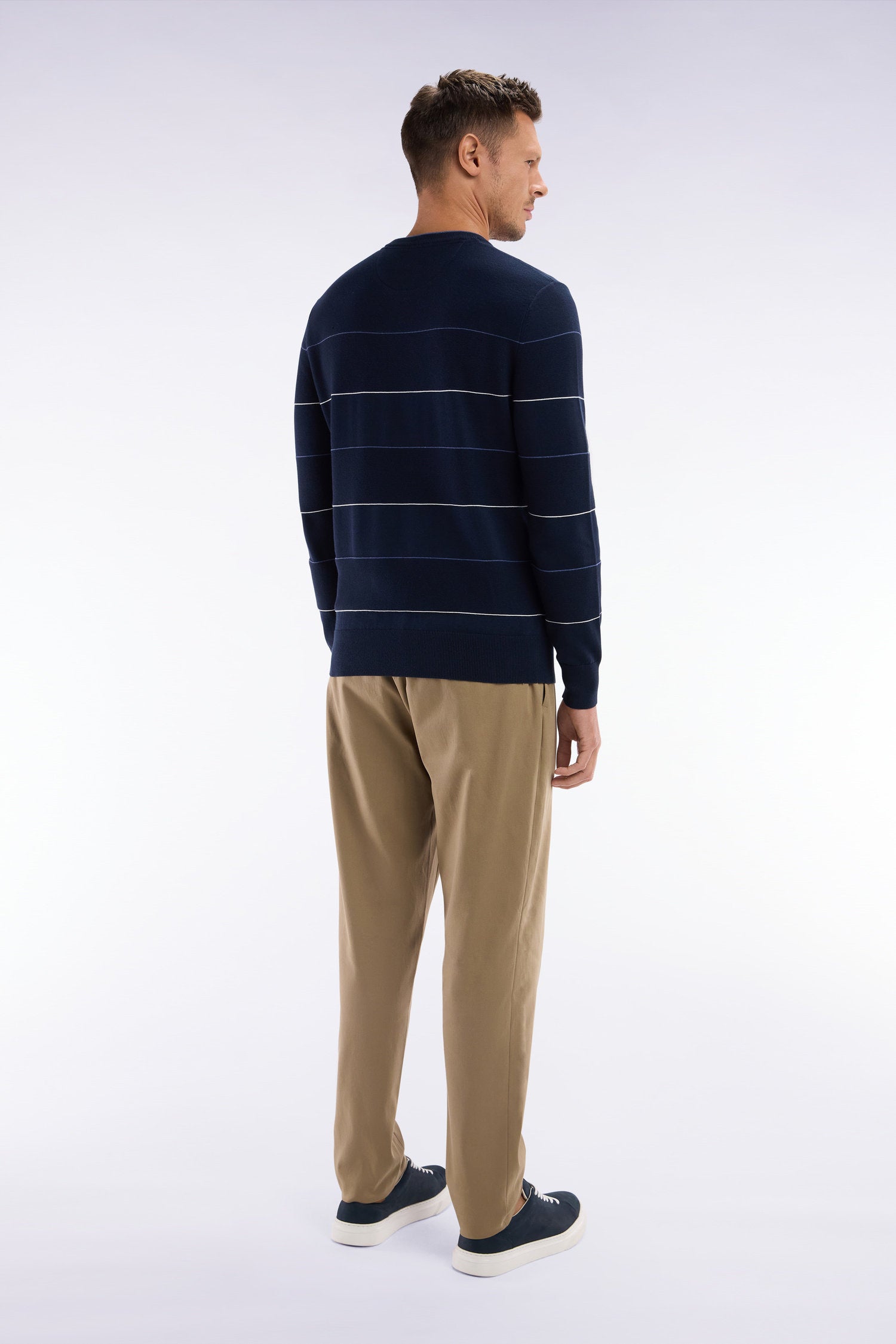 Eden Park_Elastic Trousers in Camel Lyocell and Stretch Cotton_E25BASPA0020_BEM_04