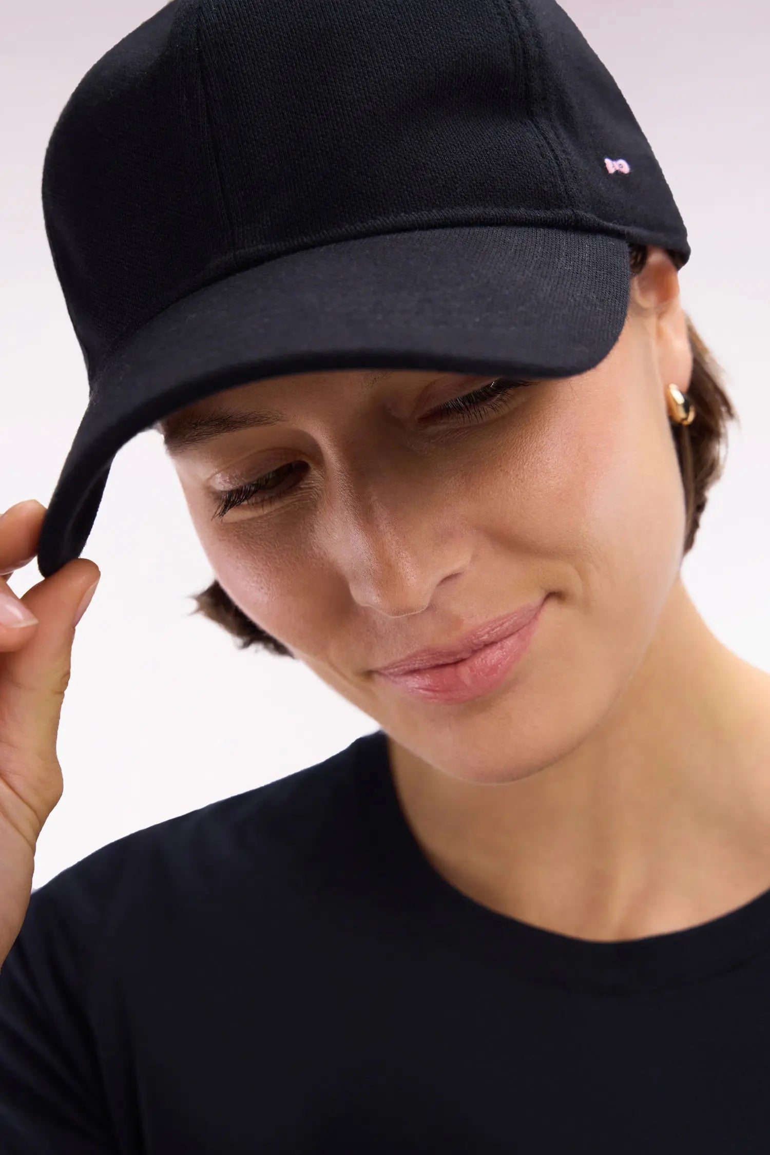 Eden Park_Black Cotton PiquŽ Cap with Bow Tie Embroidery_E25CHACA0006_NO_01