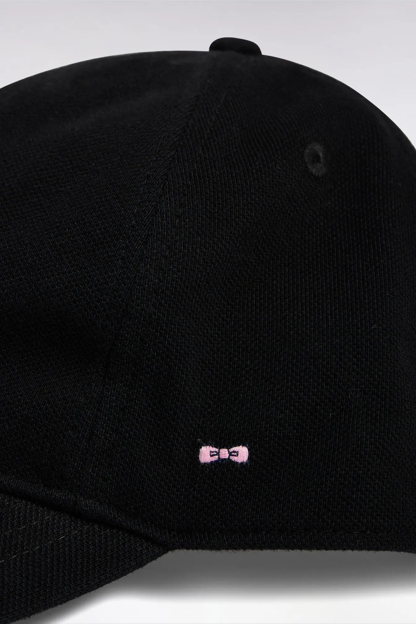 Eden Park_Black Cotton PiquŽ Cap with Bow Tie Embroidery_E25CHACA0006_NO_03