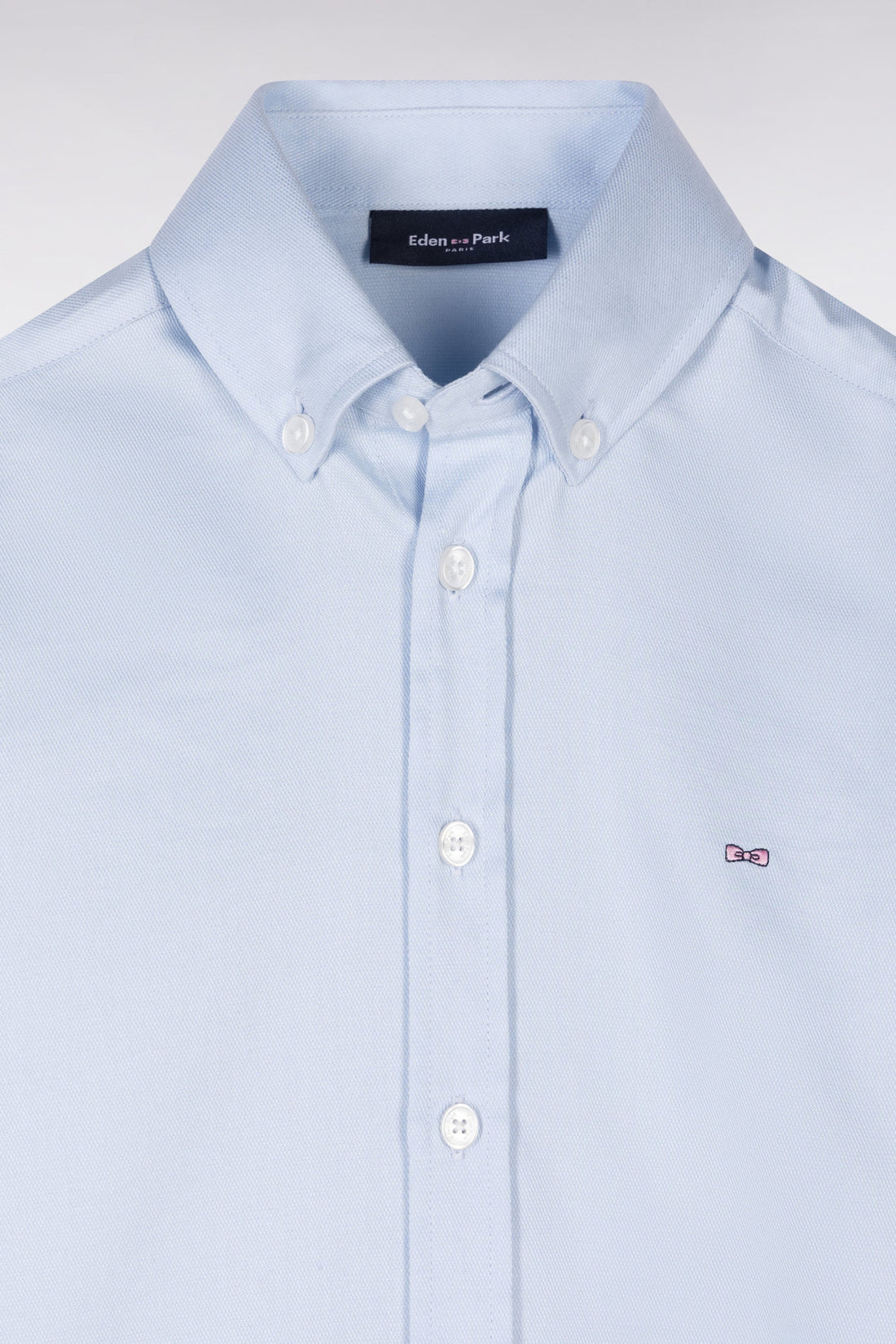 Eden Park_Straight Short-Sleeved Sky Blue Cotton Shirt_E25CHECC0037_BLC25_02