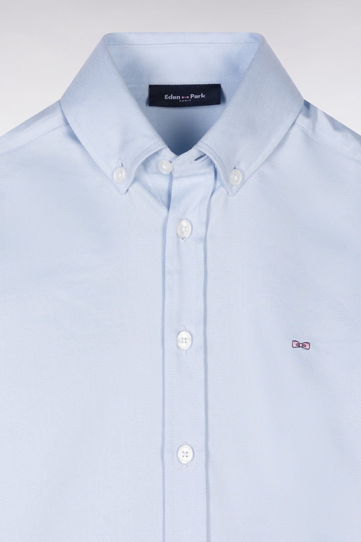 Eden Park_Straight Short-Sleeved Sky Blue Cotton Shirt_E25CHECC0037_BLC25_02