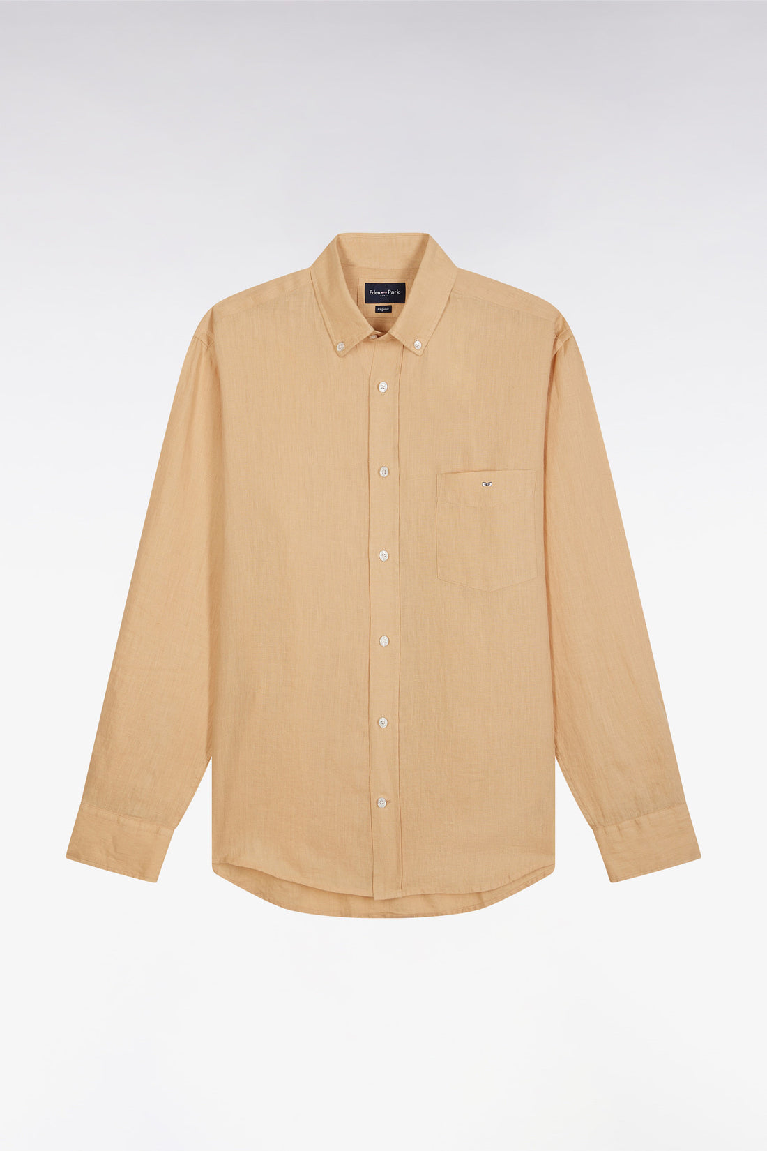 Eden Park_Straight-Fit Camel Linen Shirt_E25CHECL0005_BEM22_02