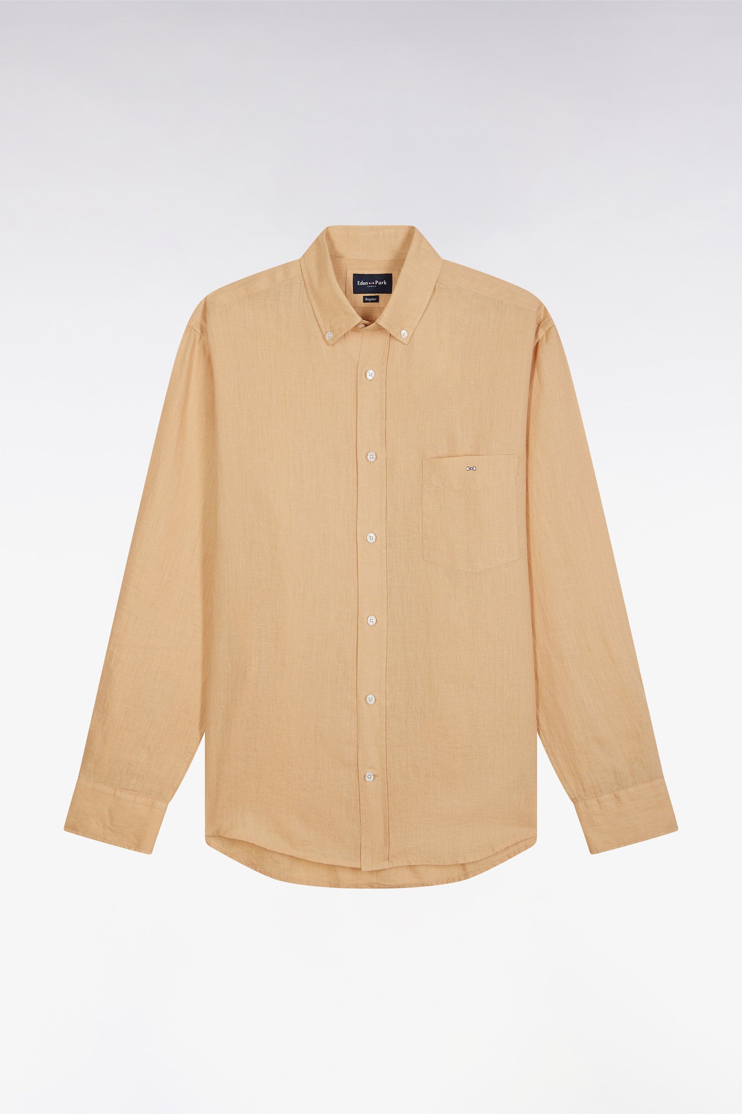 Eden Park_Straight-Fit Camel Linen Shirt_E25CHECL0005_BEM22_02
